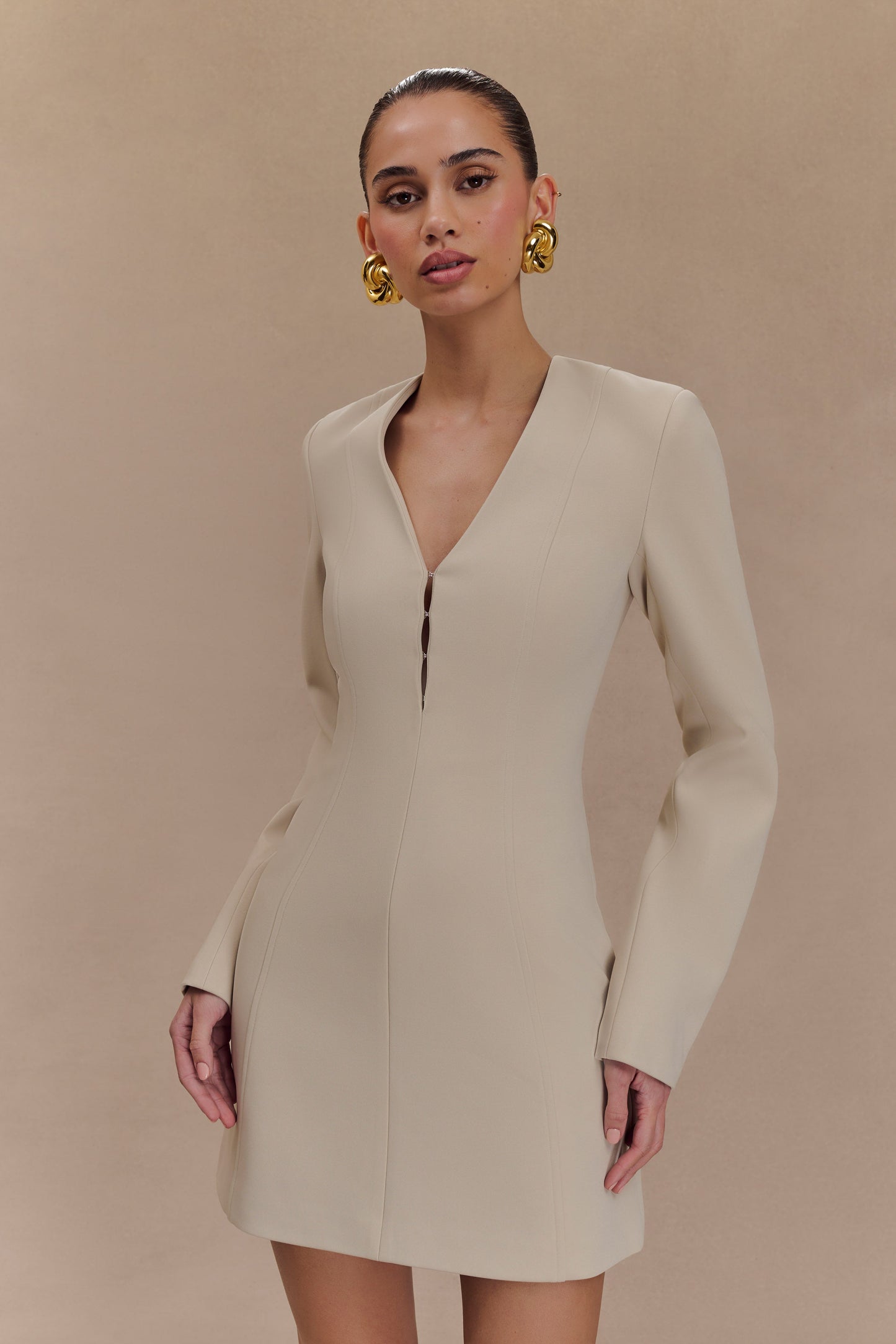 Veste-tailleur plissée Arora - Sable