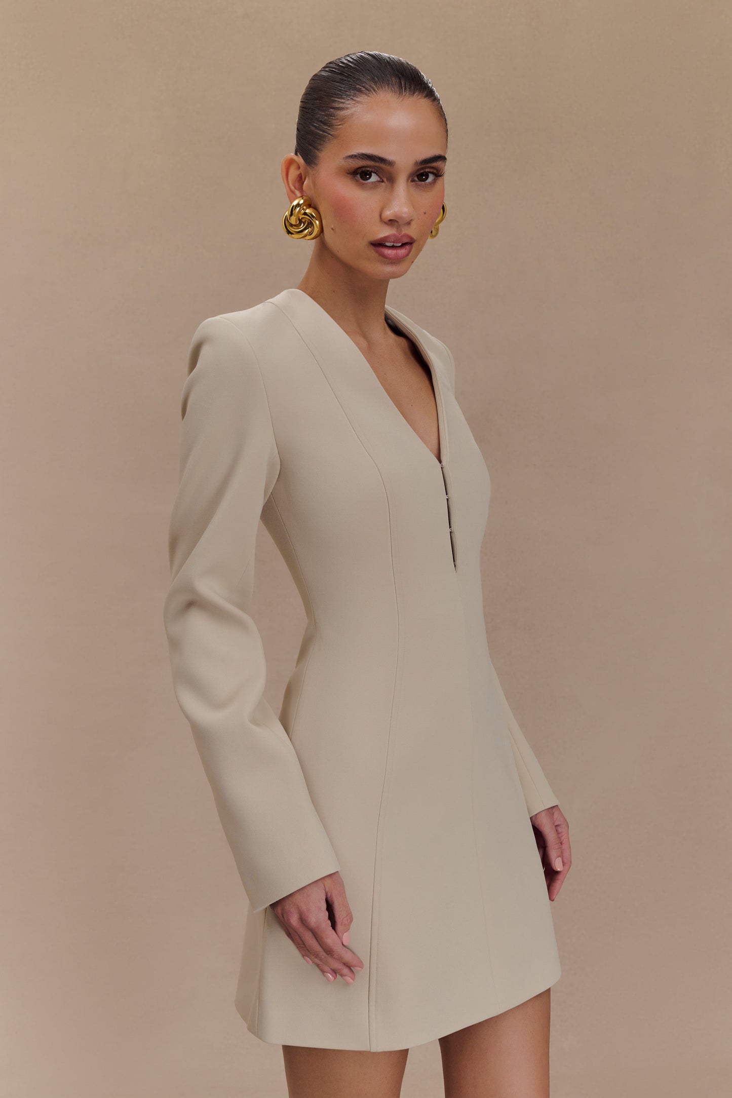 Veste-tailleur plissée Arora - Sable