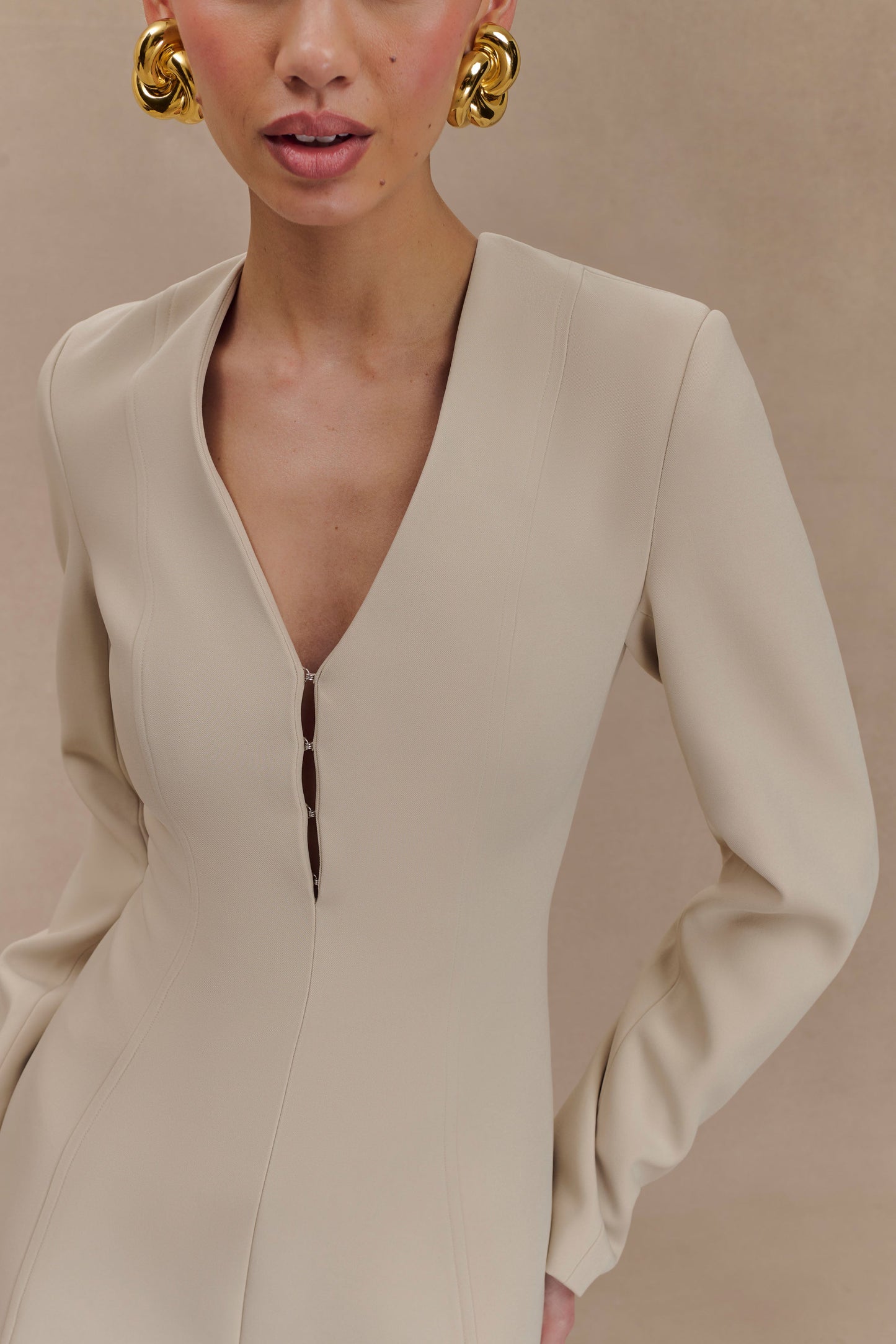 Veste-tailleur plissée Arora - Sable