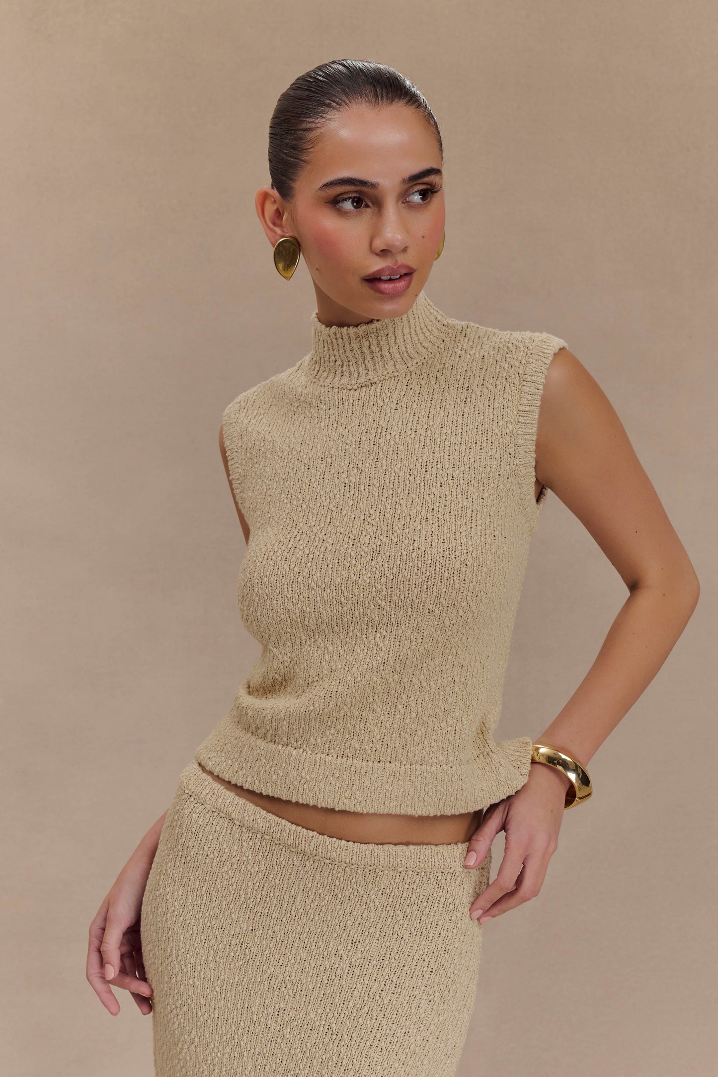 Top en tricot sans manches Azalea - Couleur blé