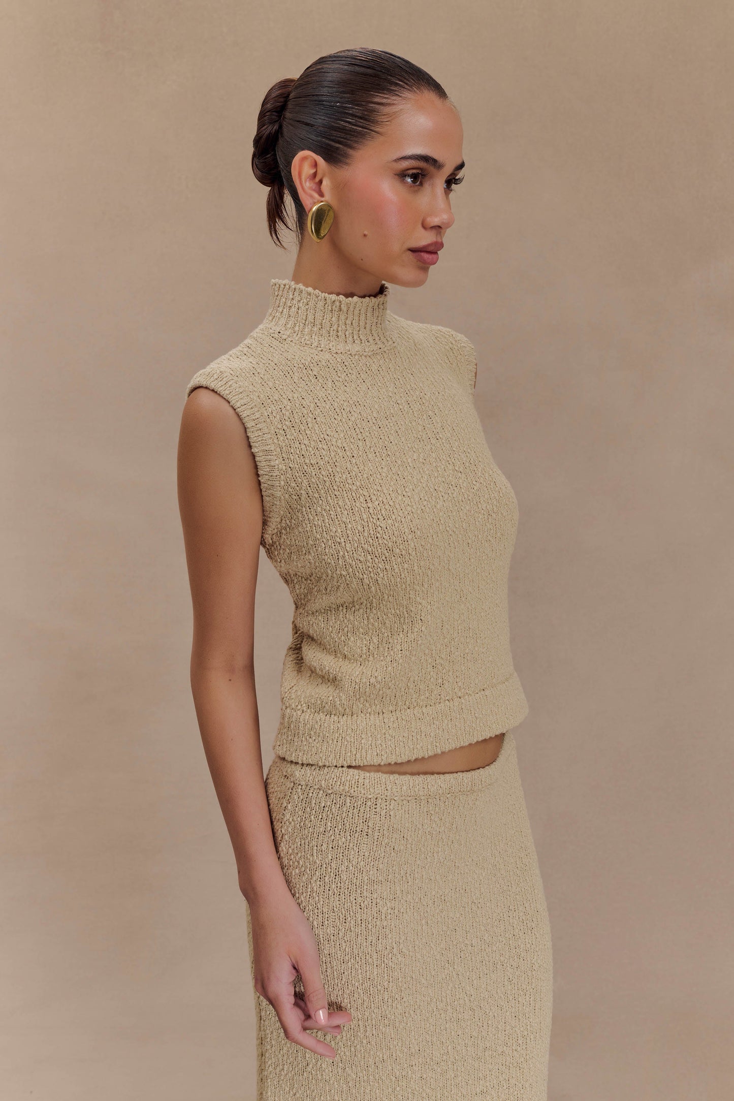 Top en tricot sans manches Azalea - Couleur blé