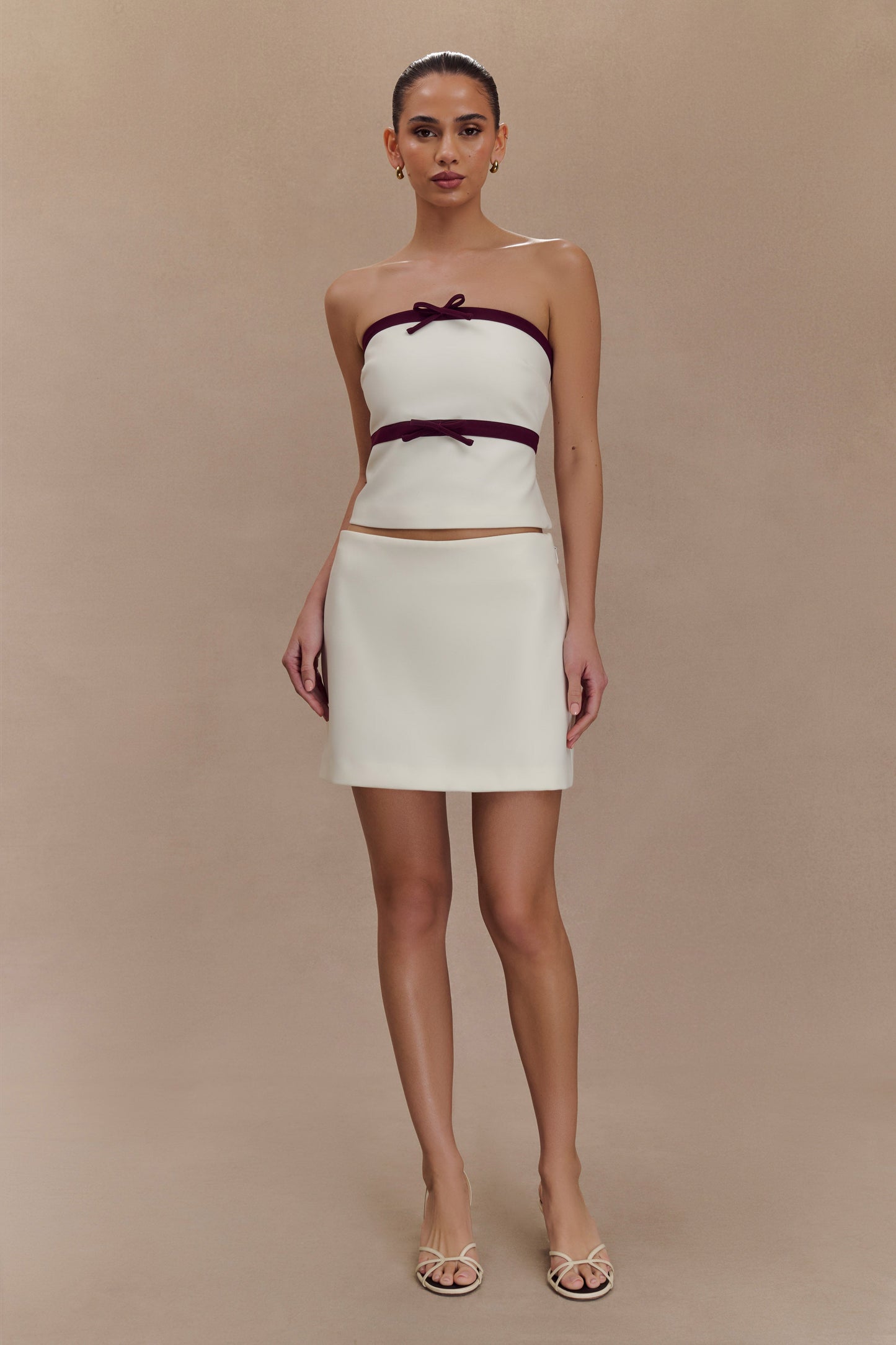 Jupe mini-tailleur Aisha - Ivoire