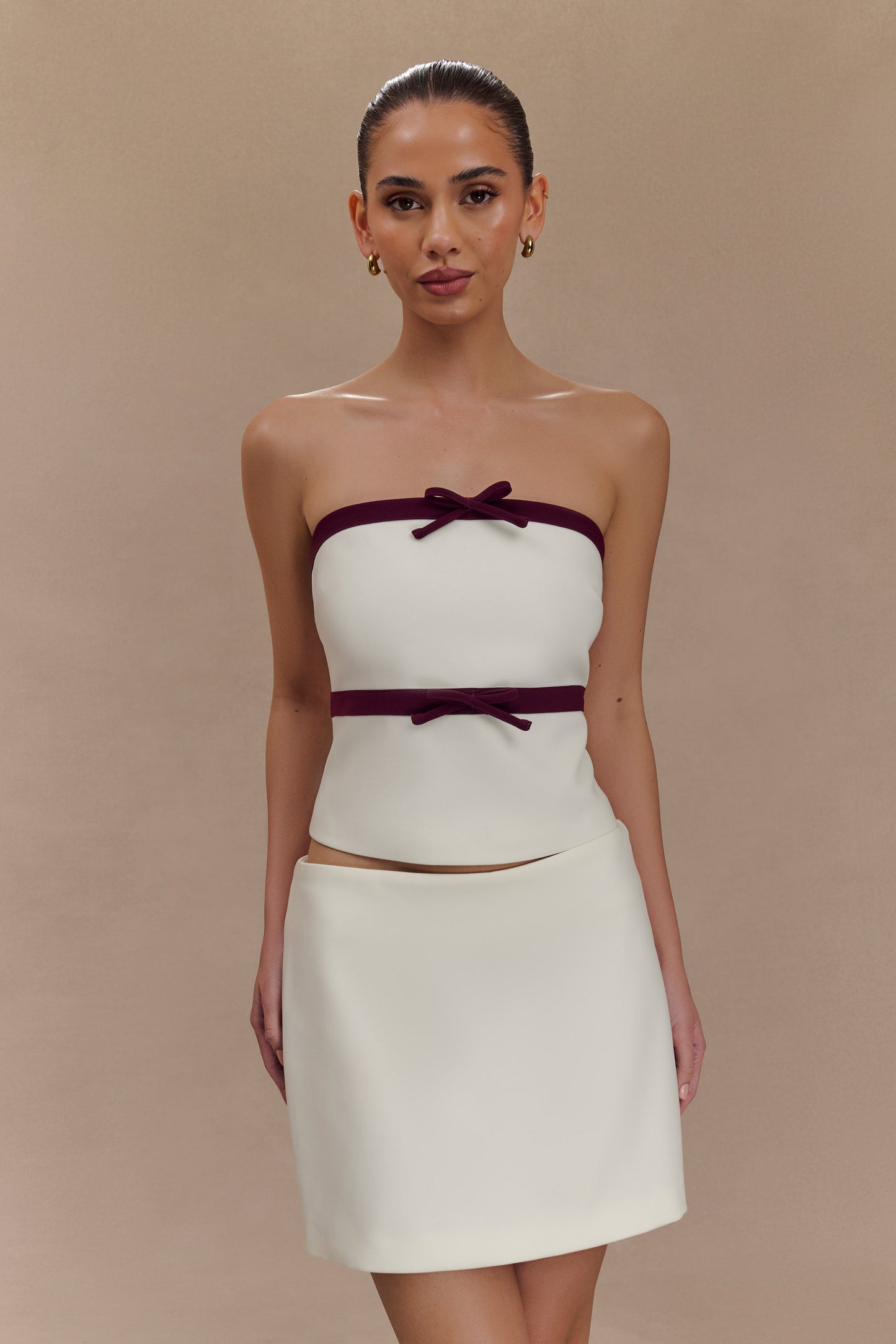 Jupe mini-tailleur Aisha - Ivoire