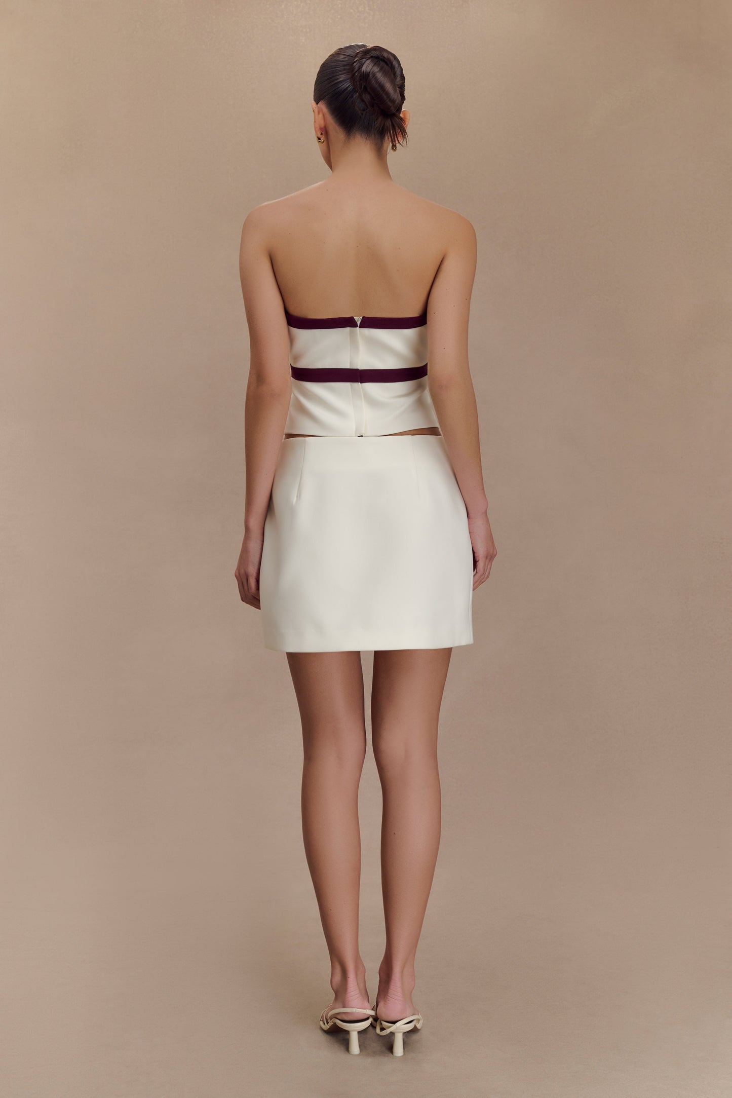 Jupe mini-tailleur Aisha - Ivoire