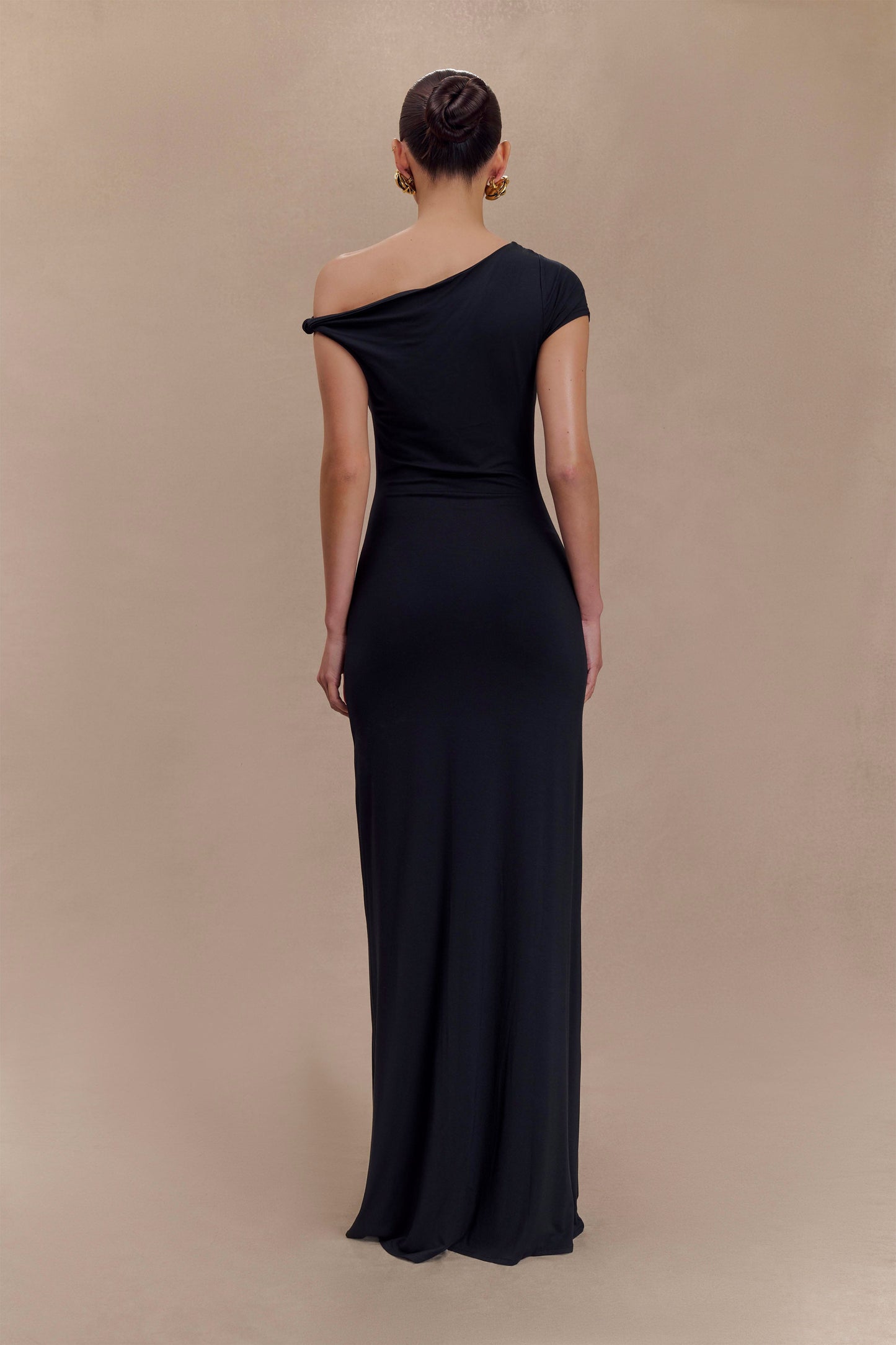 Robe Maxi Modal à Manches Courtes Tamsin - Noire