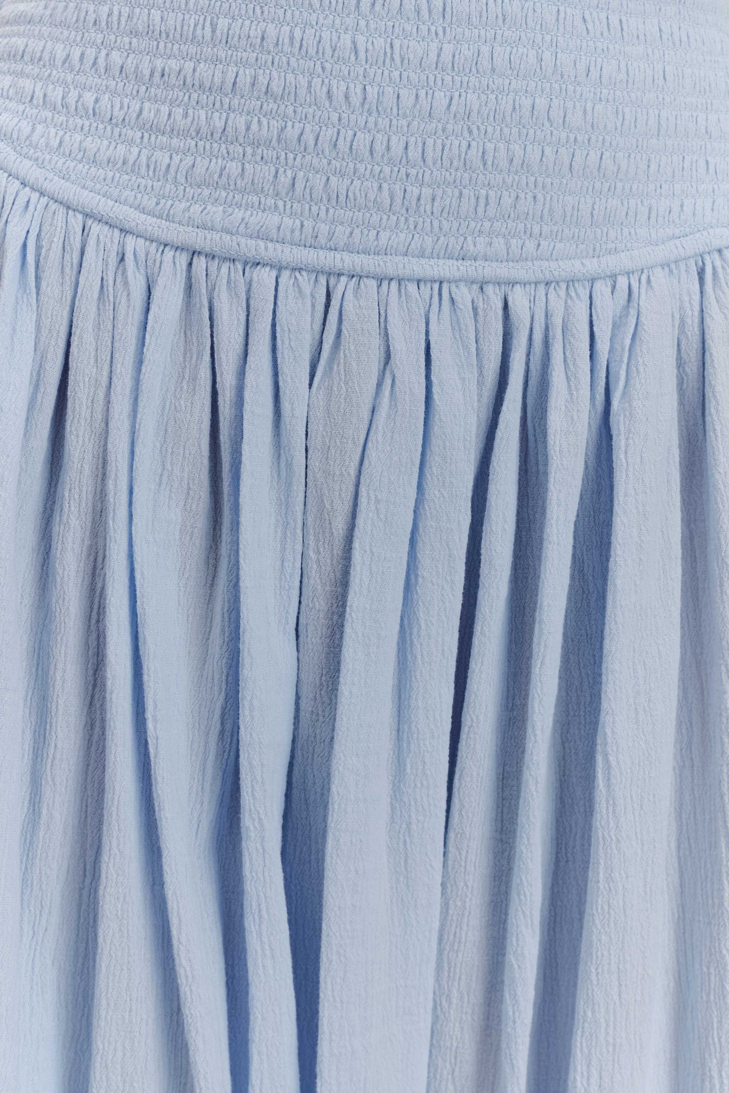Maureen Cotton Robe Maxi à Plis - Bleu Poudré