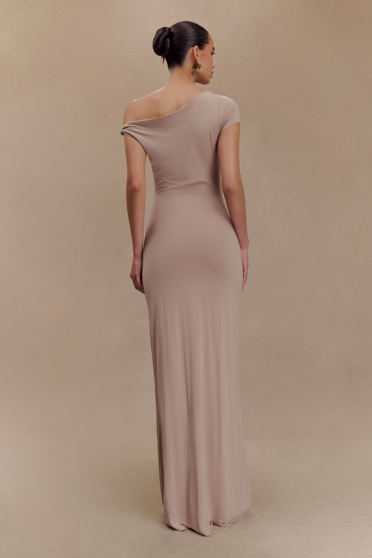 Robe Maxi Modal à Manches Courtes Tamsin - Couleur Champignon