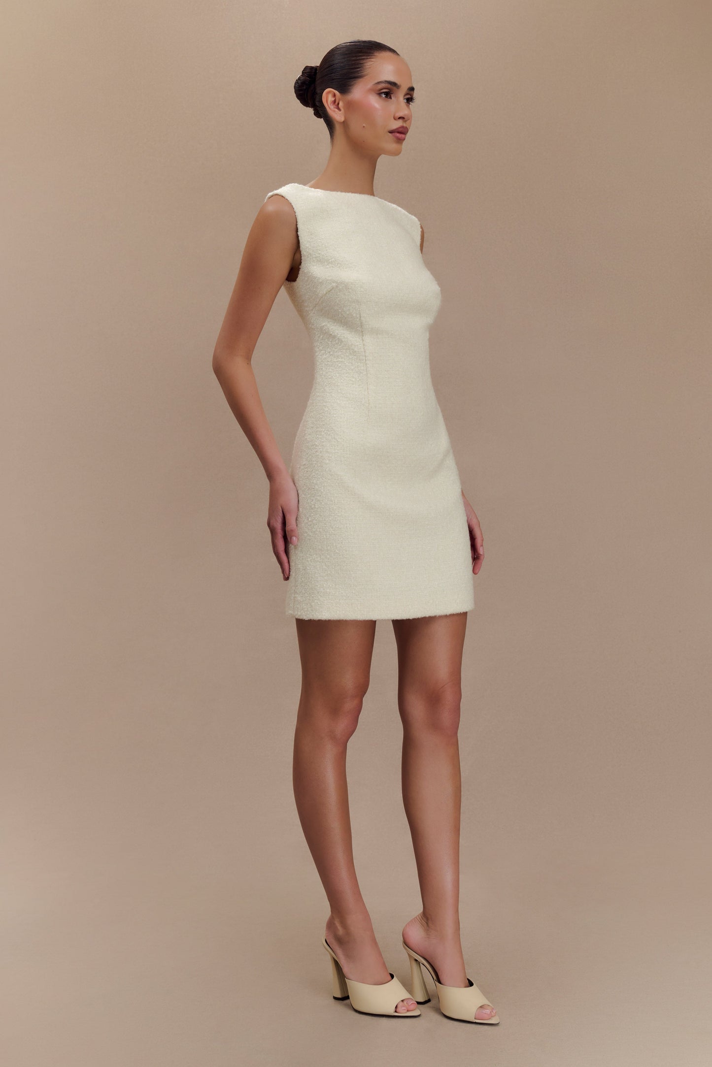Mini-robe en bouclette texturée Angela - Ivoire