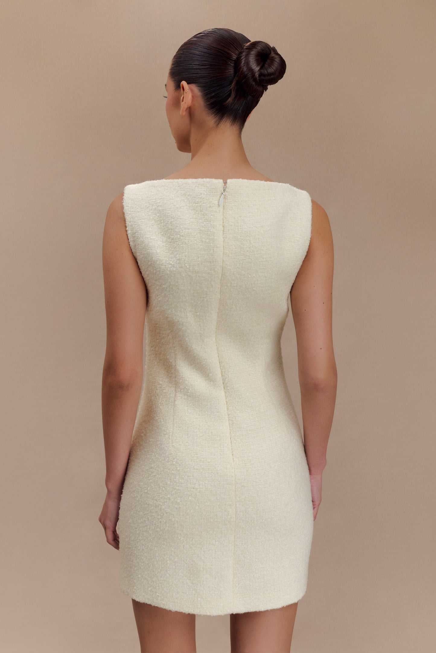 Mini-robe en bouclette texturée Angela - Ivoire
