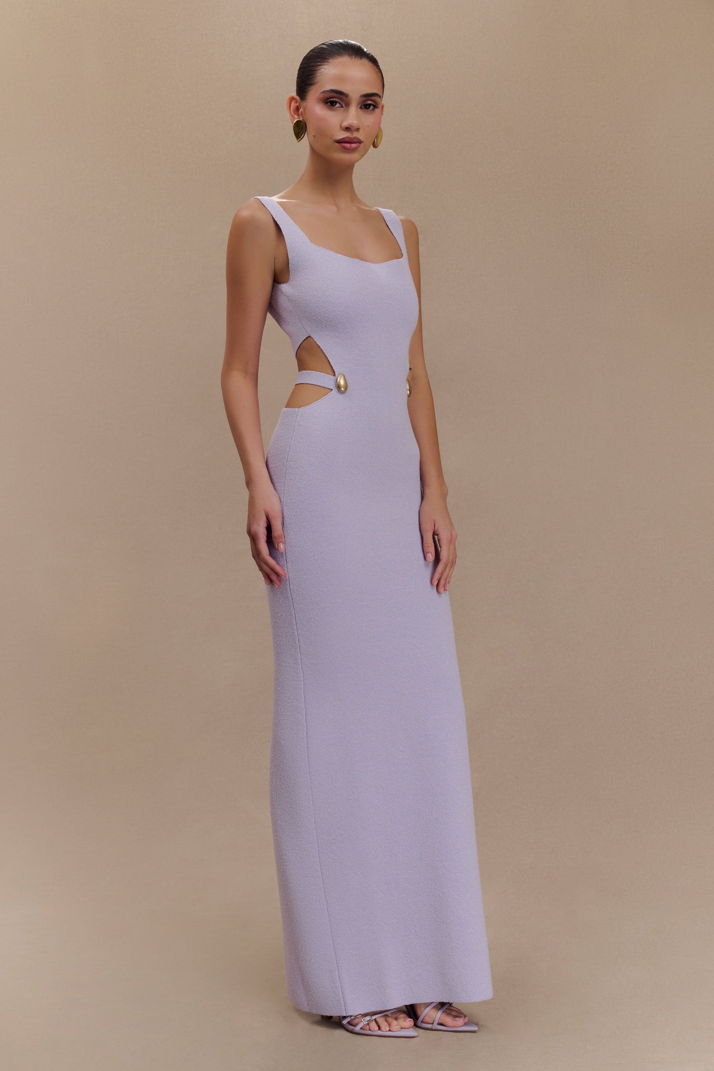 Robe Maxi Tricotée à Découpes Alysanne - Lilas