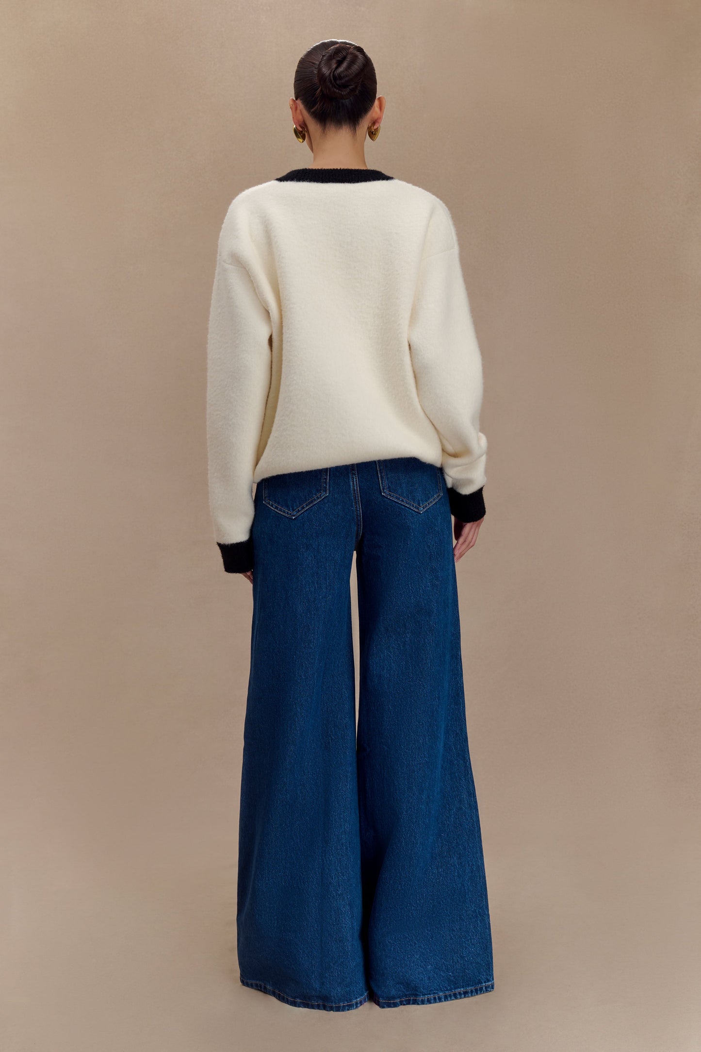 Jean flare à large jambe Jen - Bleu foncé