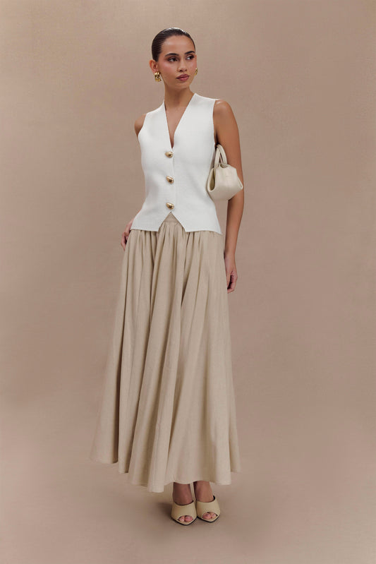 Jupe Maxi A-Line en Lin Clarence - Naturel