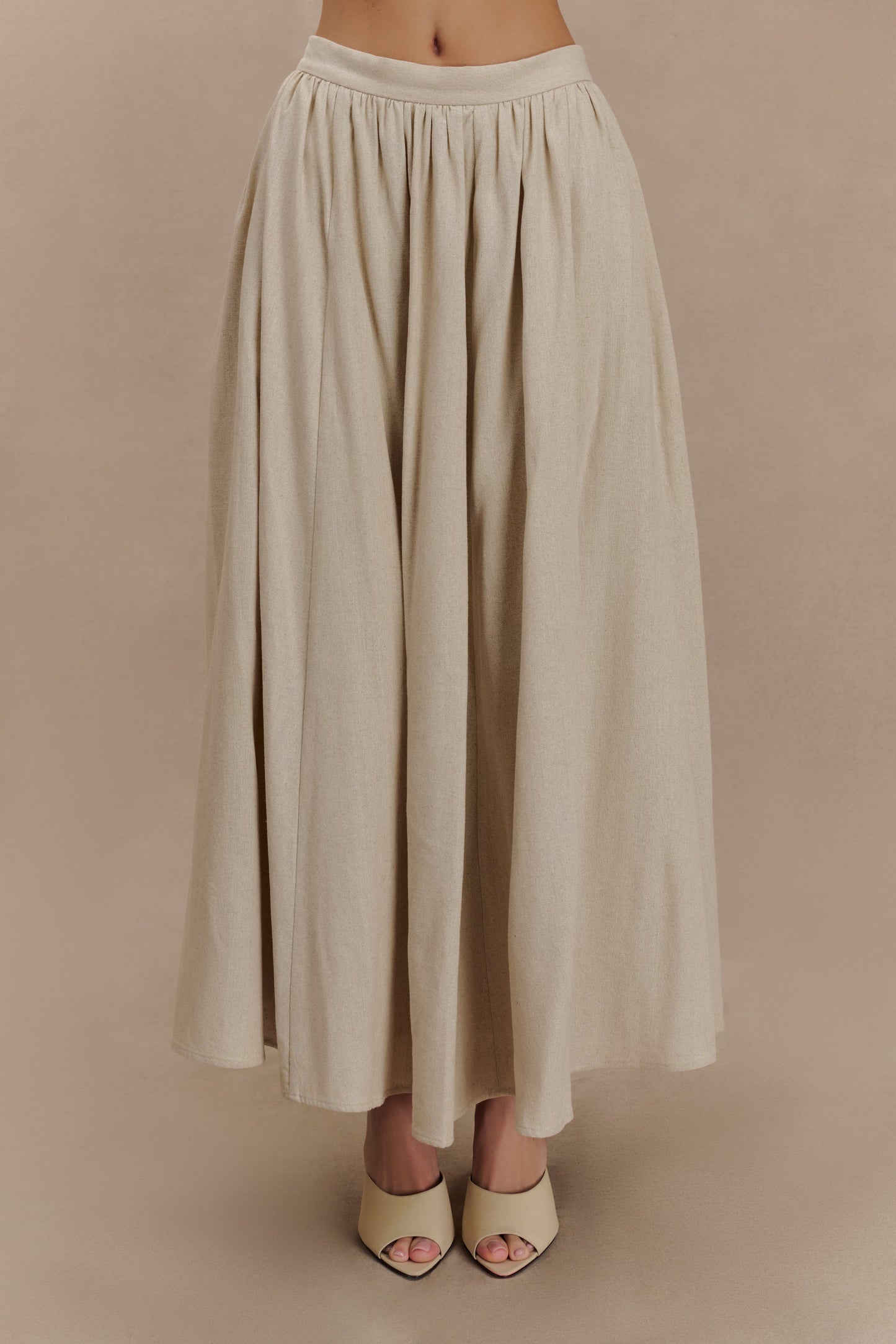 Jupe Maxi A-Line en Lin Clarence - Naturel