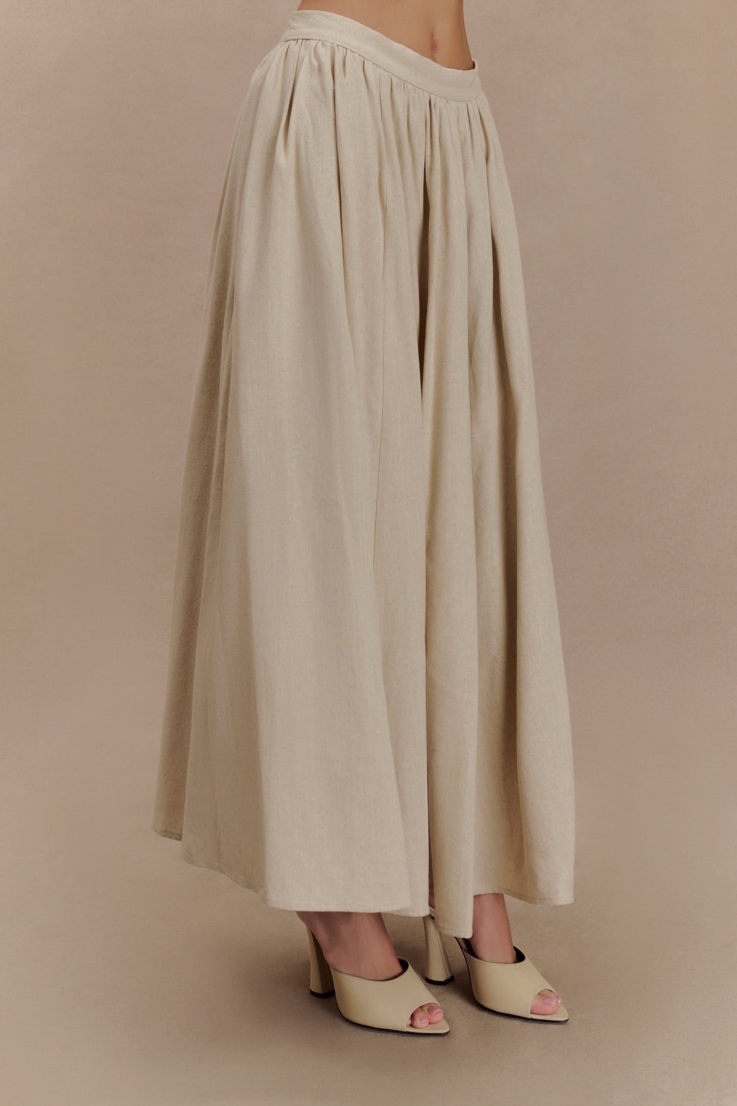 Jupe Maxi A-Line en Lin Clarence - Naturel