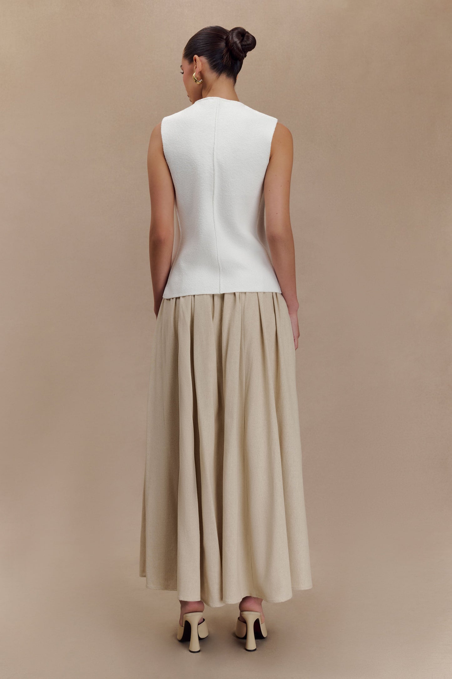 Jupe Maxi A-Line en Lin Clarence - Naturel