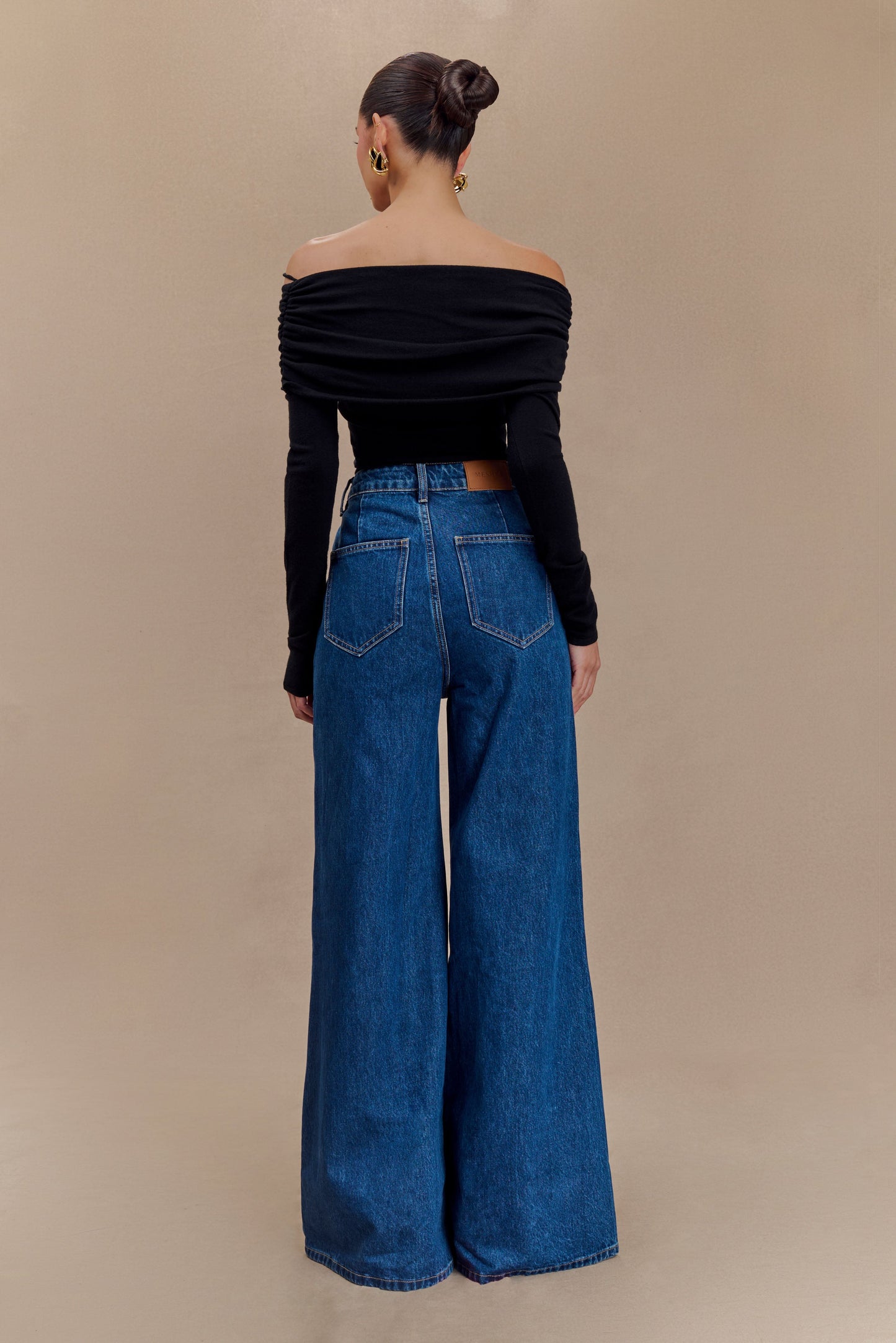 Jean flare à large jambe Jen - Bleu foncé