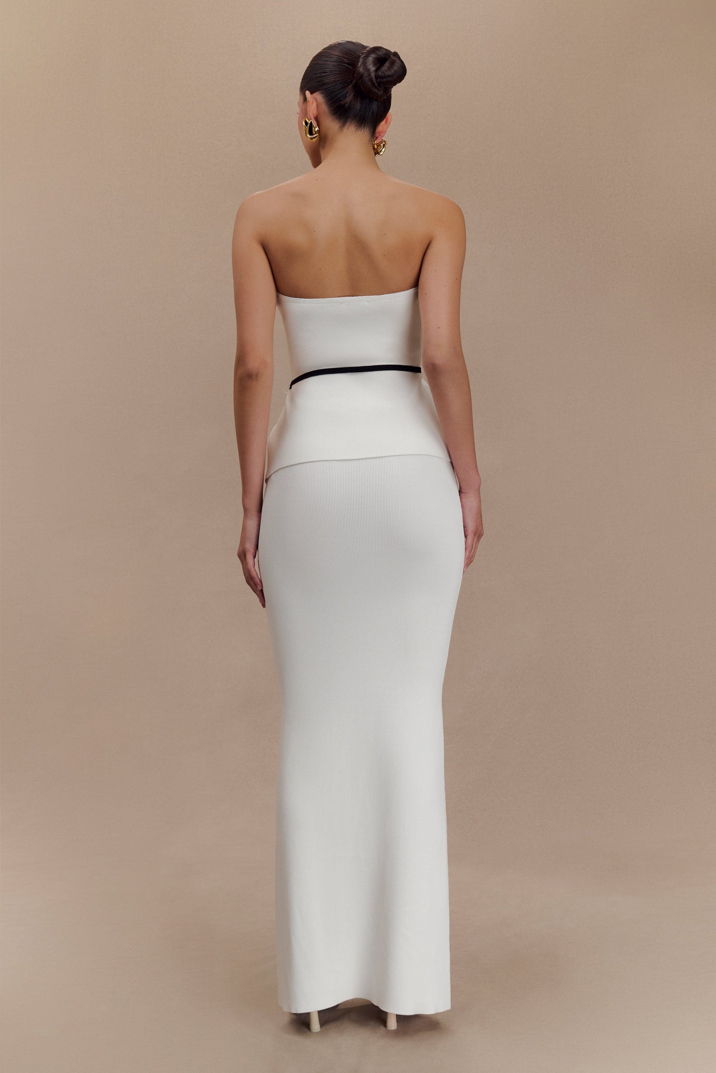 Jupe Maxi Tricot Queue de Poisson Keaton - Blanche