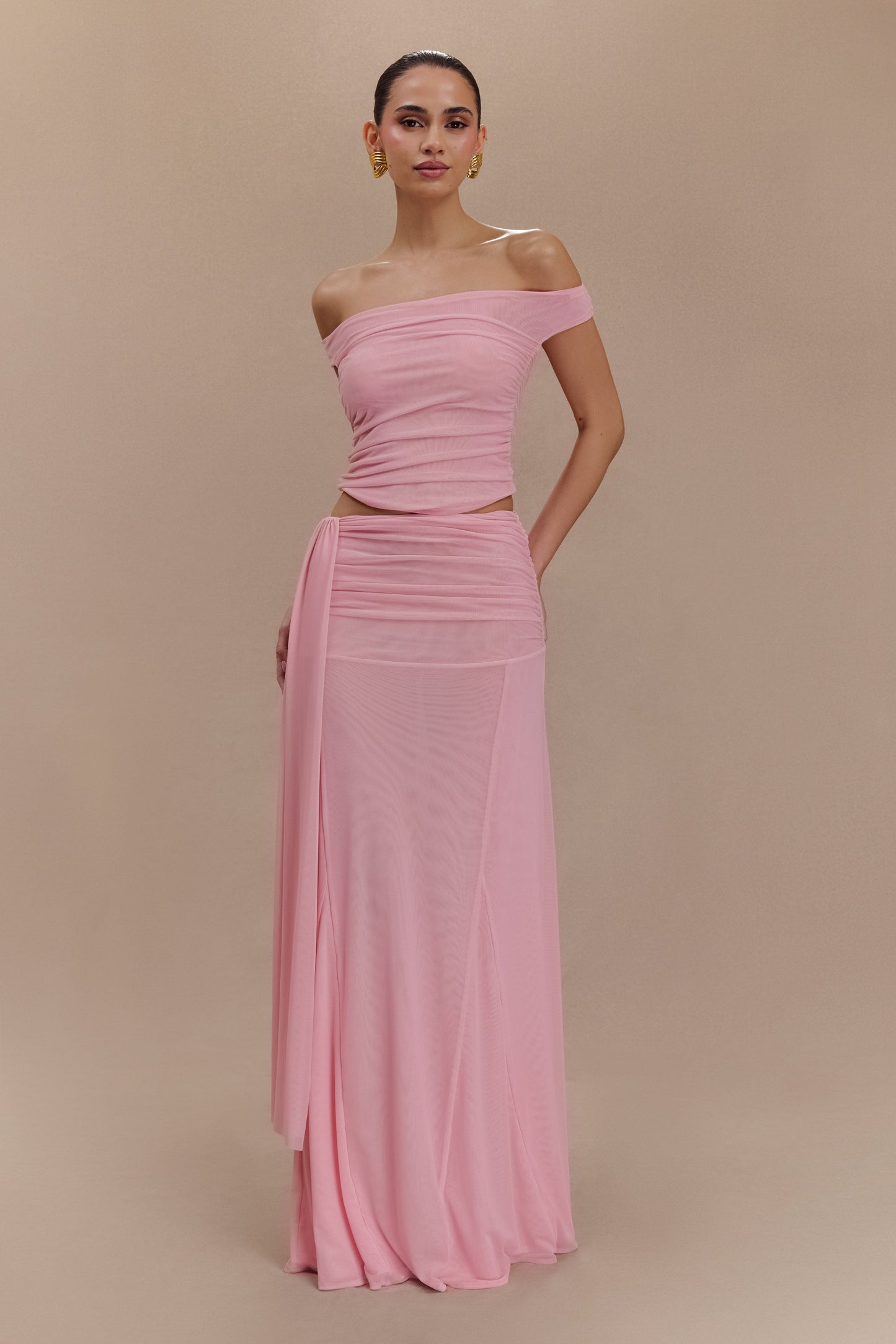 Jupe Maxi en Maille Arna - Rose Bonbon