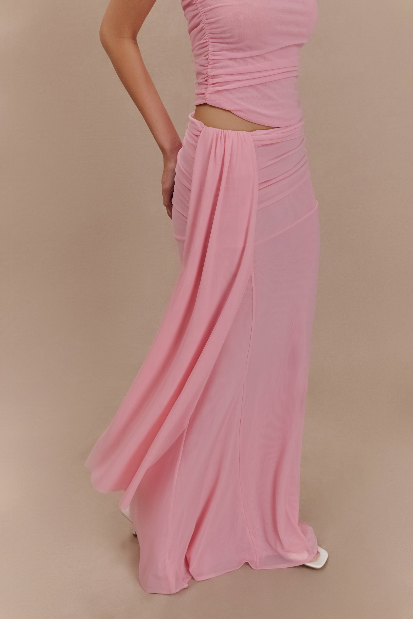 Jupe Maxi en Maille Arna - Rose Bonbon