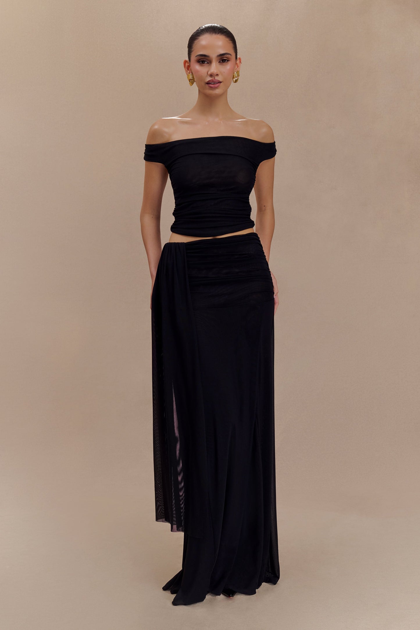 Top court en maille Brooklyn - Noir