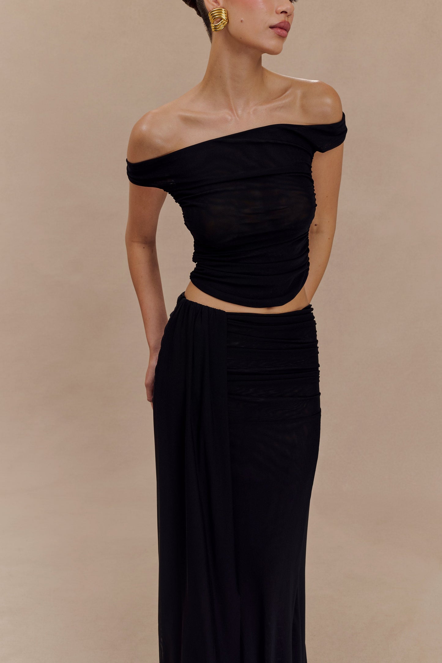 Top court en maille Brooklyn - Noir