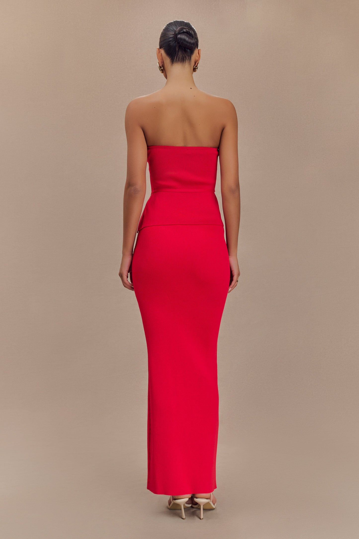 Jupe Maxi Tricot Queue de Poisson Keaton - Rouge
