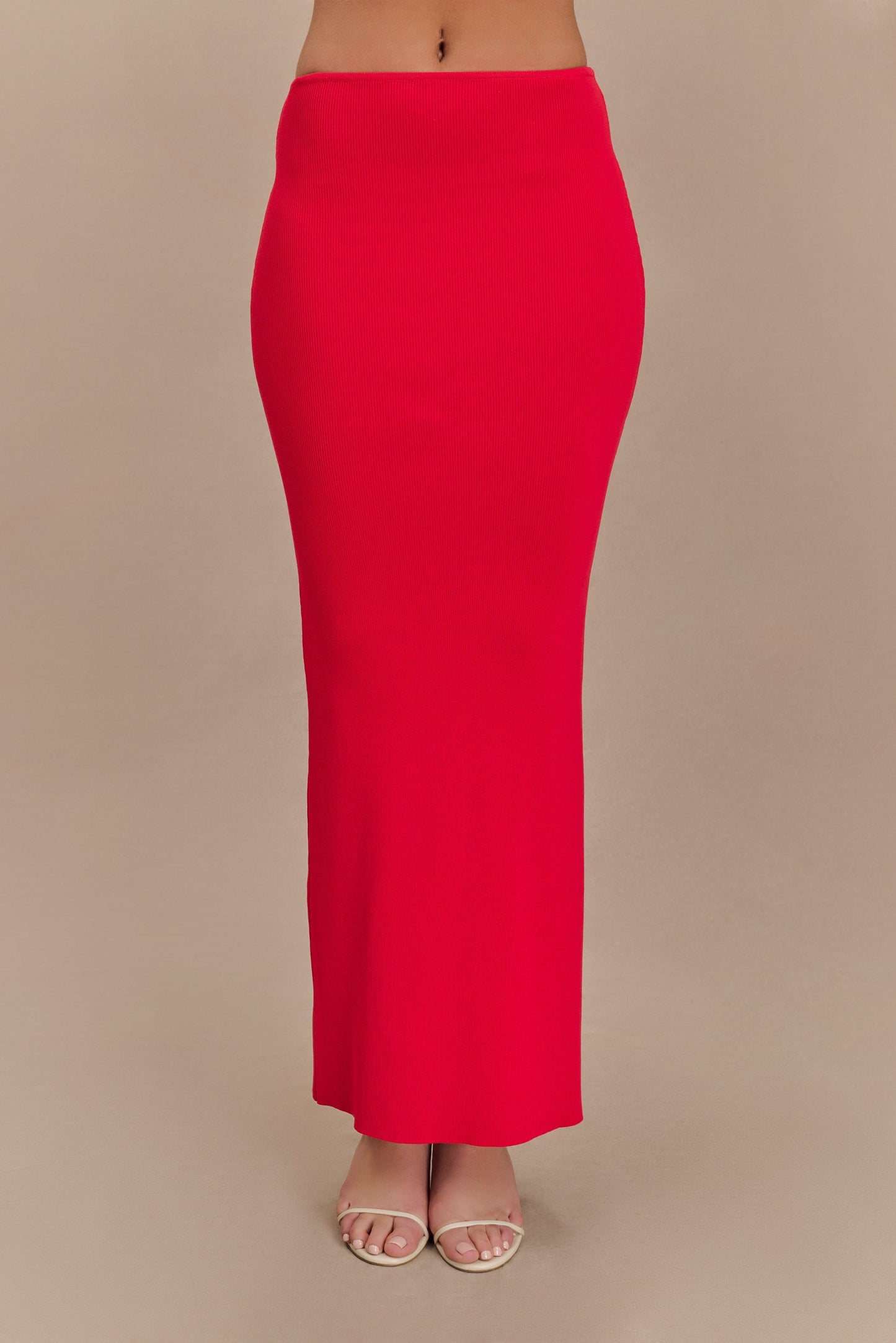 Jupe Maxi Tricot Queue de Poisson Keaton - Rouge