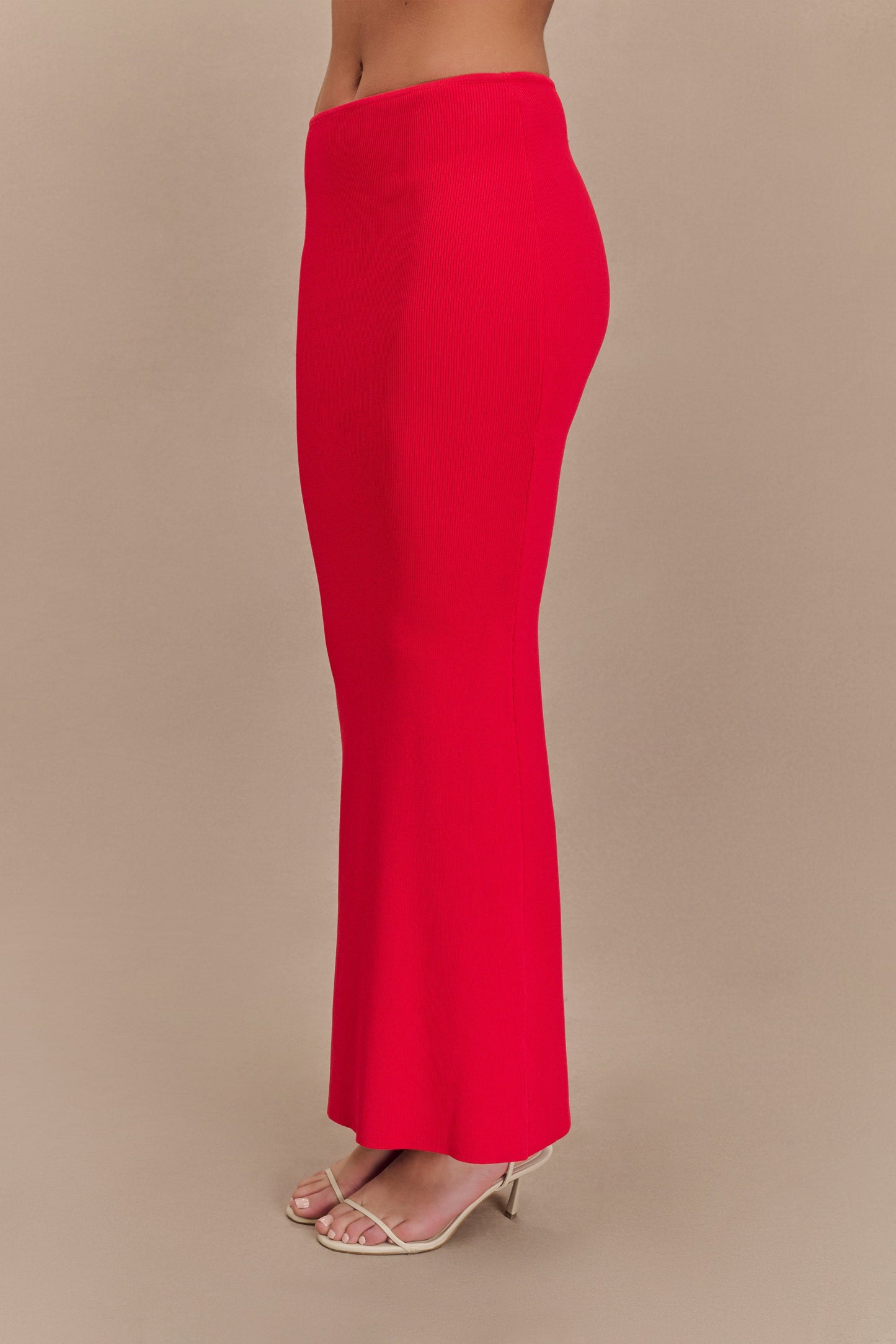 Jupe Maxi Tricot Queue de Poisson Keaton - Rouge