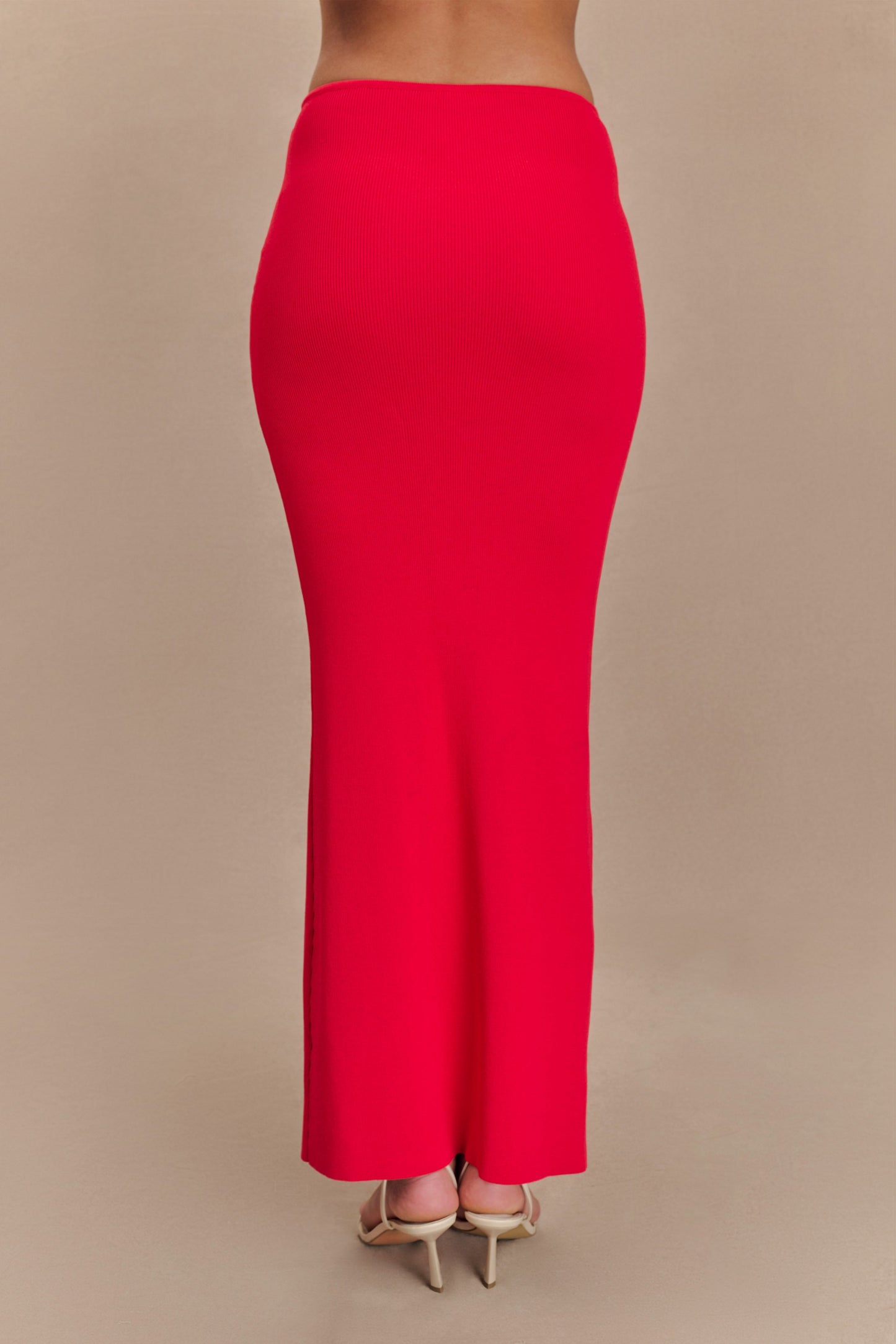 Jupe Maxi Tricot Queue de Poisson Keaton - Rouge