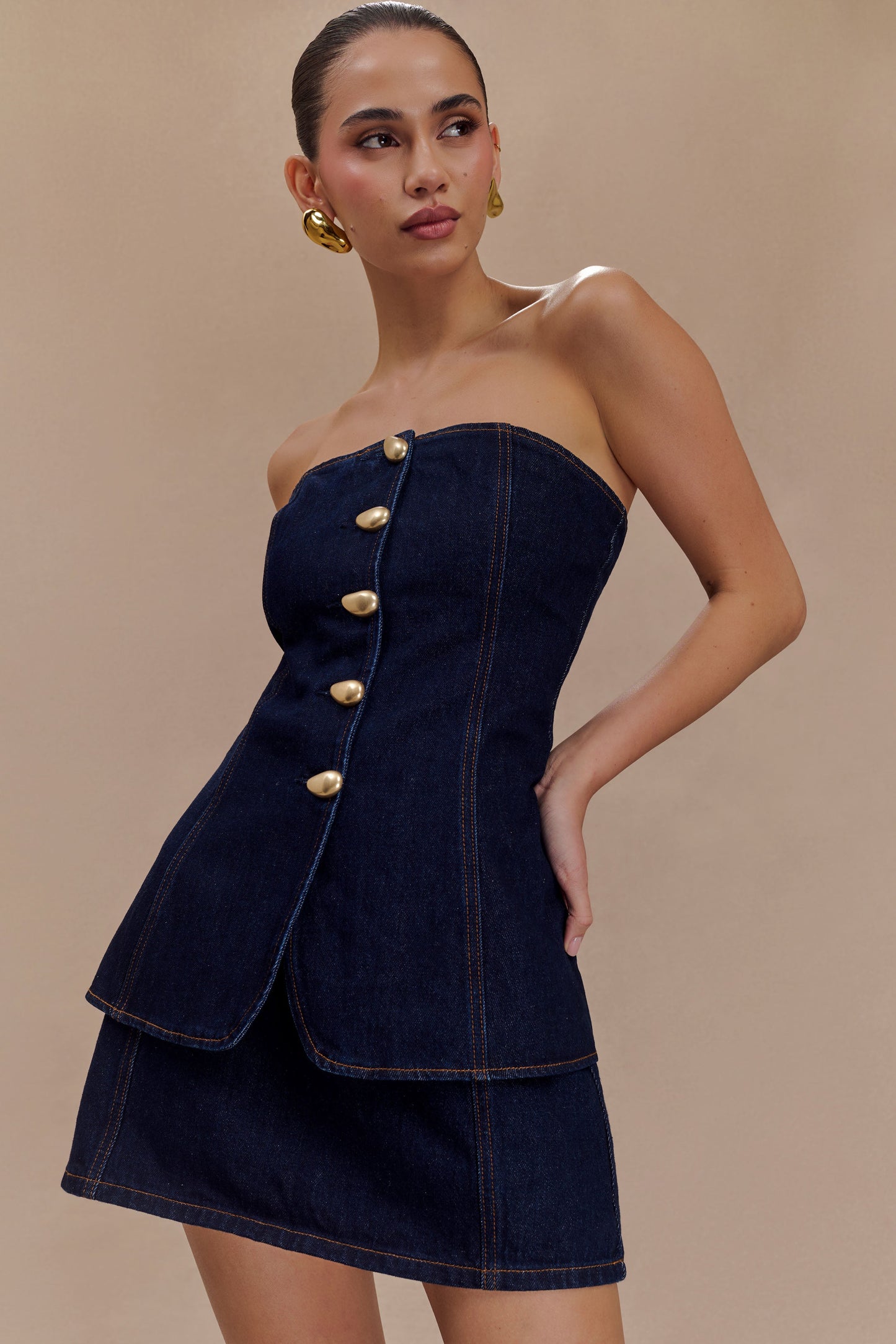 Rosalyn Mini Jupette en Jean - Bleu Indigo