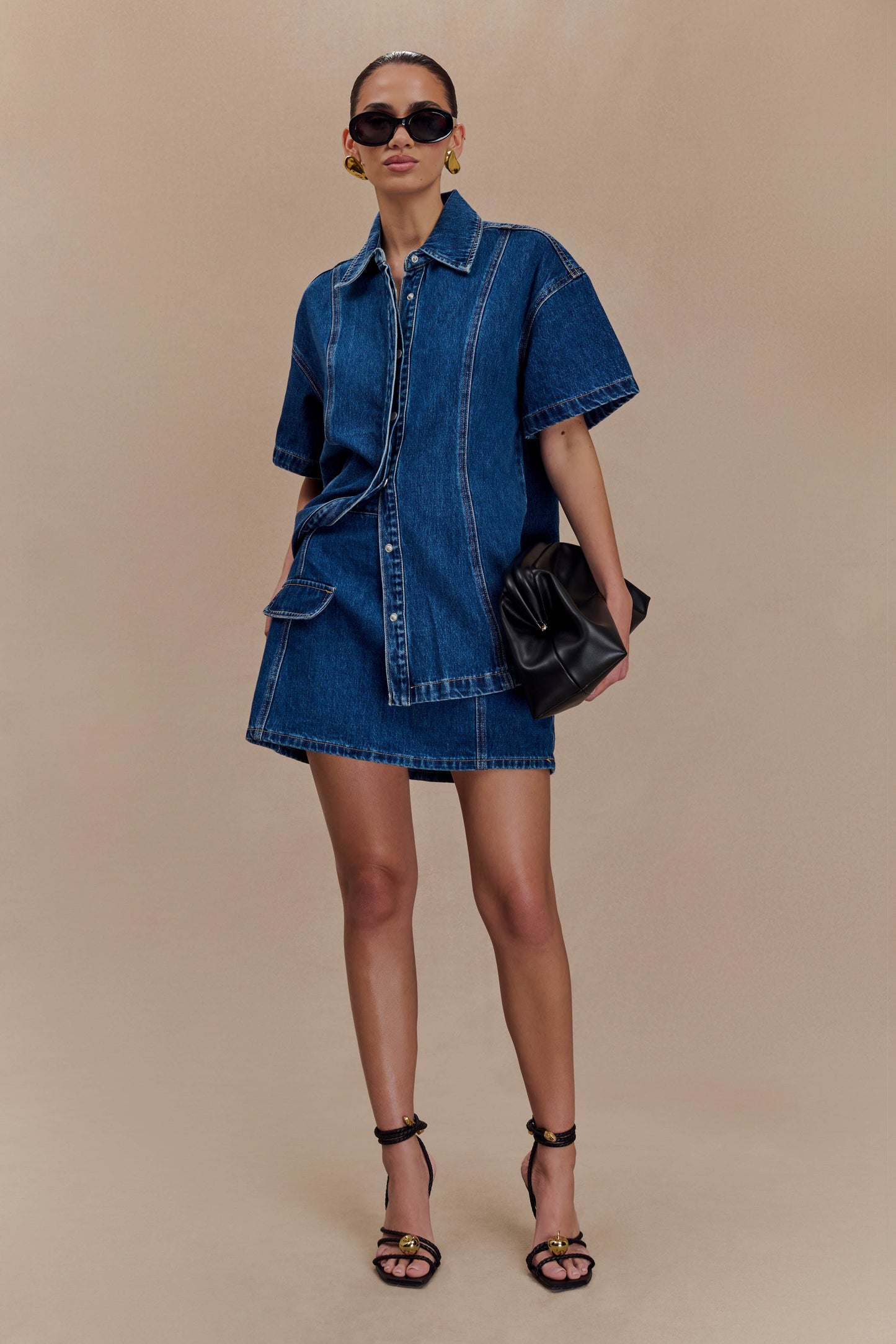 Rosalyn Mini Jupette en Jean - Bleu Foncé