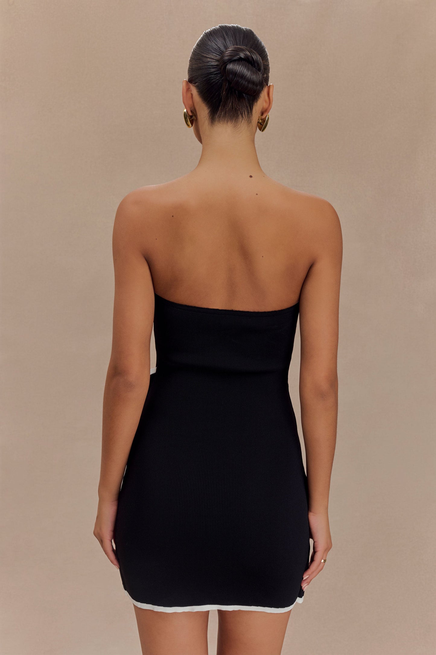 Rian Mini-robe en tricot sans bretelles - Noir