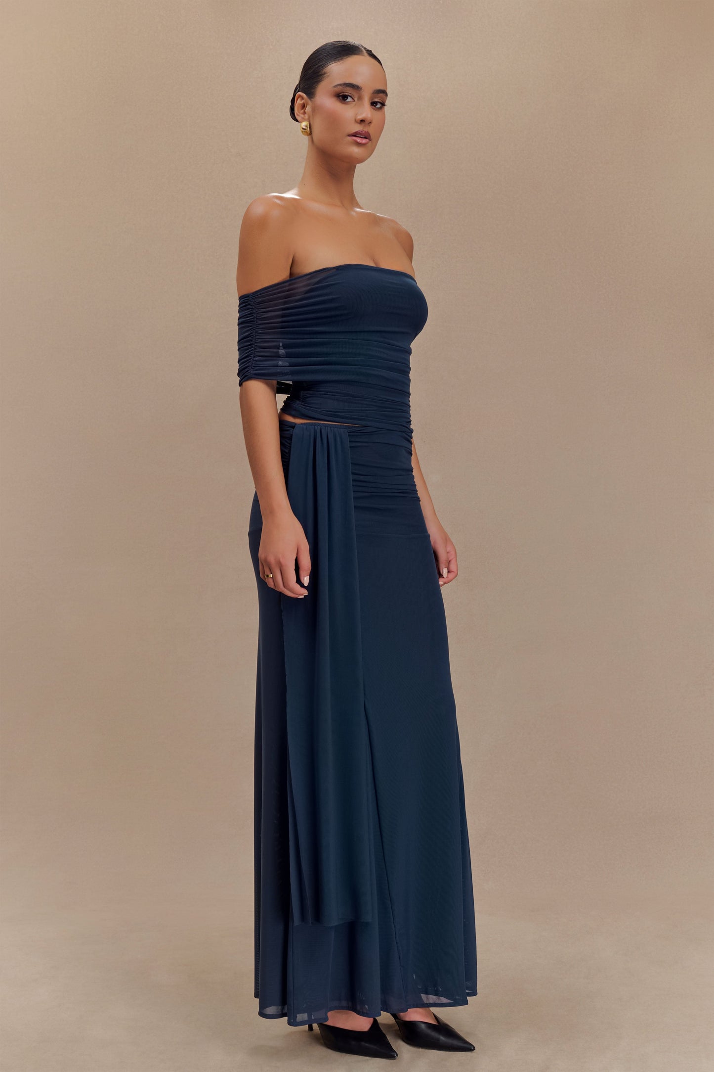 Jupe Maxi en Maille Arna - Bleu Nuit