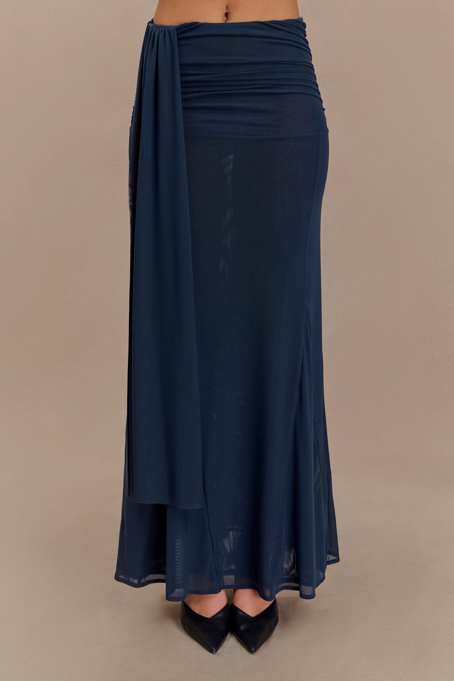 Jupe Maxi en Maille Arna - Bleu Nuit