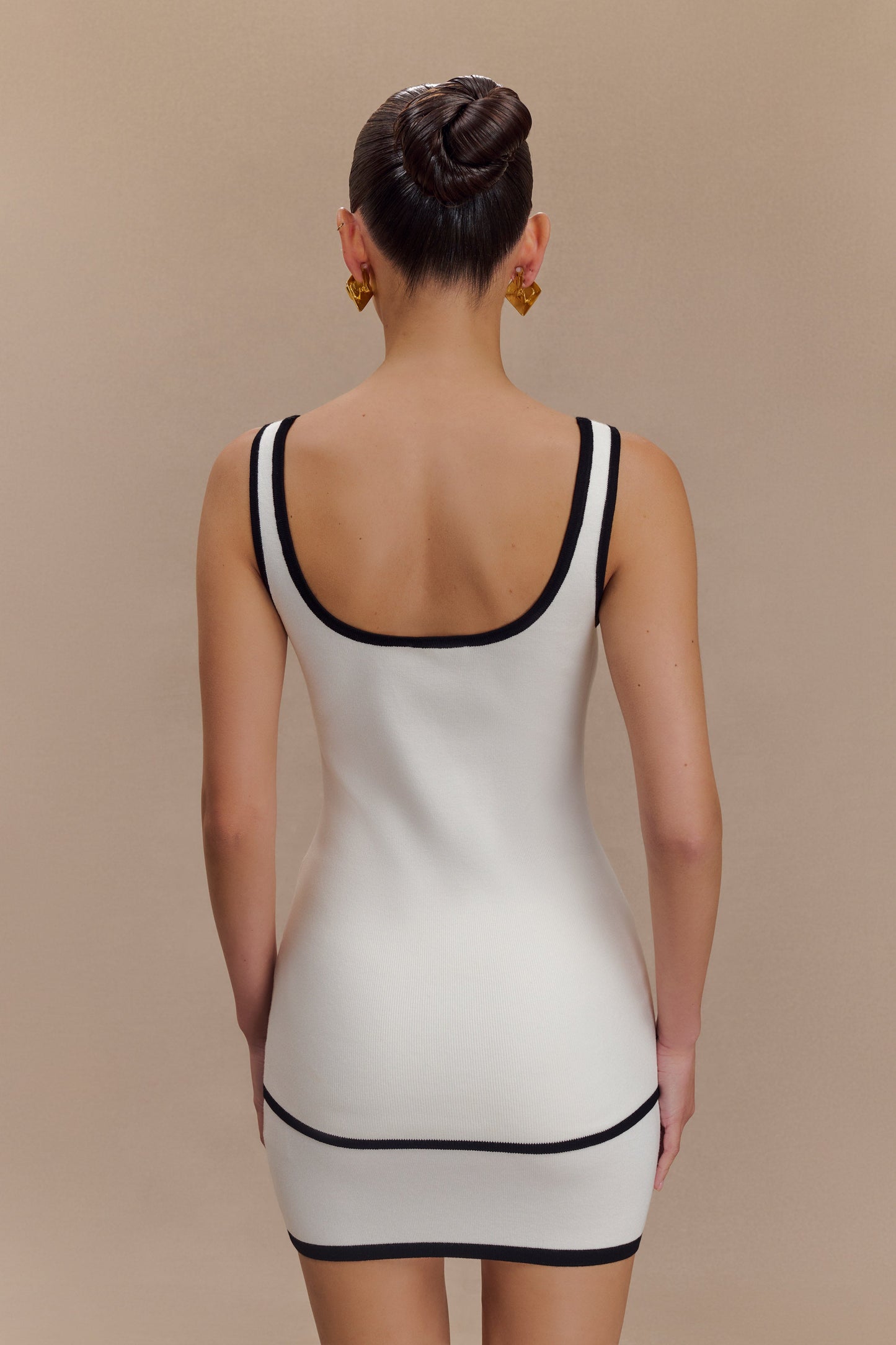 Top en Tricot Contrastant Becky - Ivoire et Noir