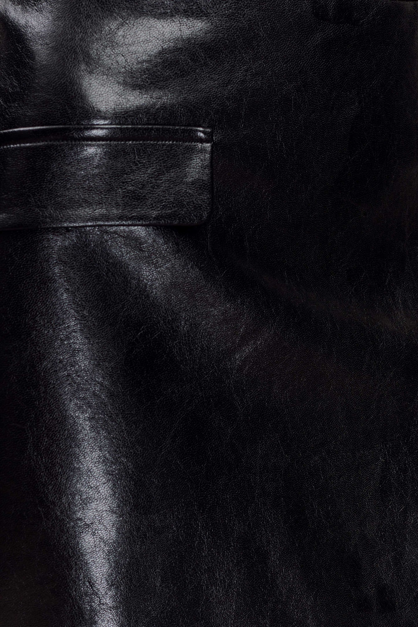 Jupe mini bouée en simili cuir Coralia - Noir