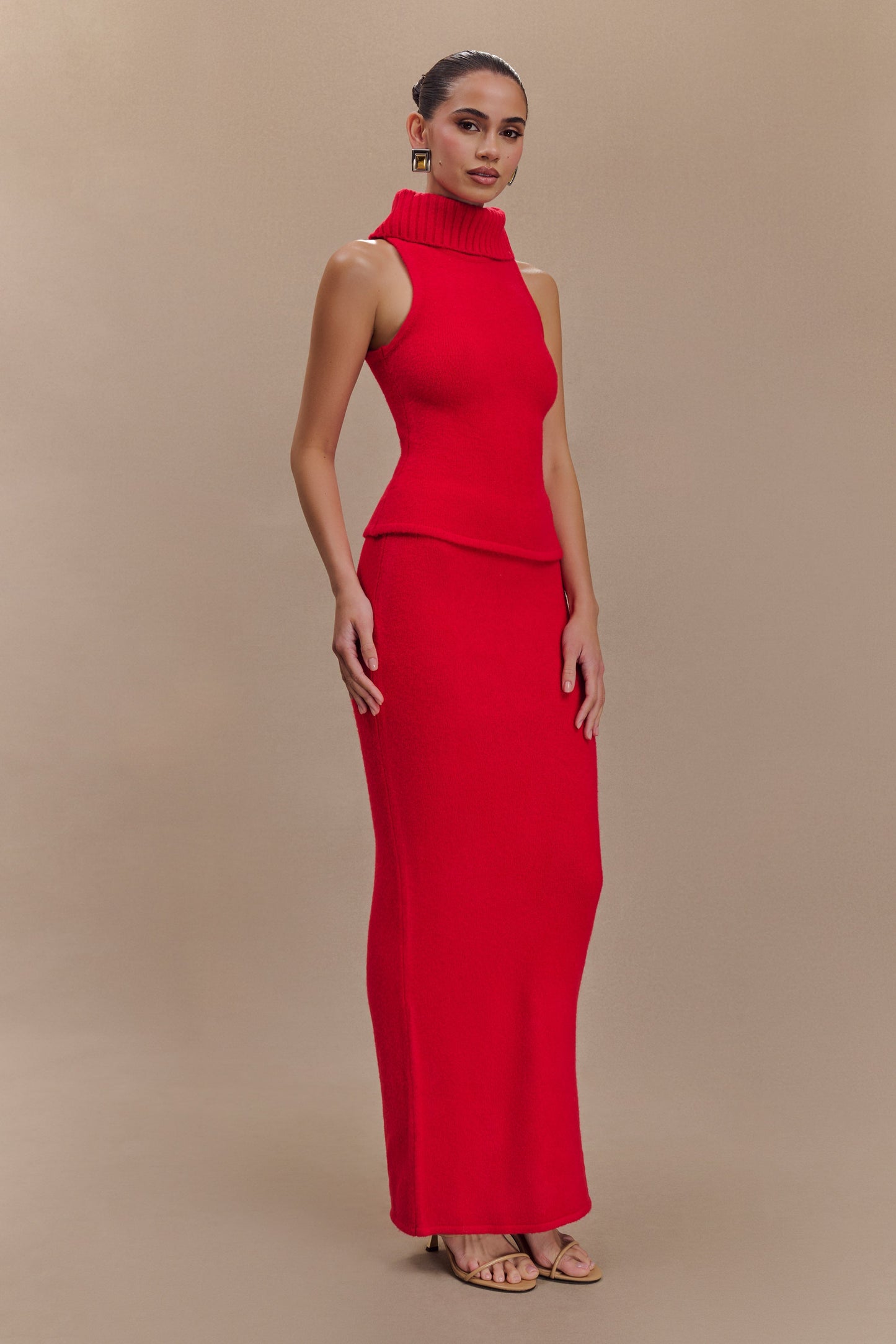 Jupe Maxi Tricot Elise - Rouge