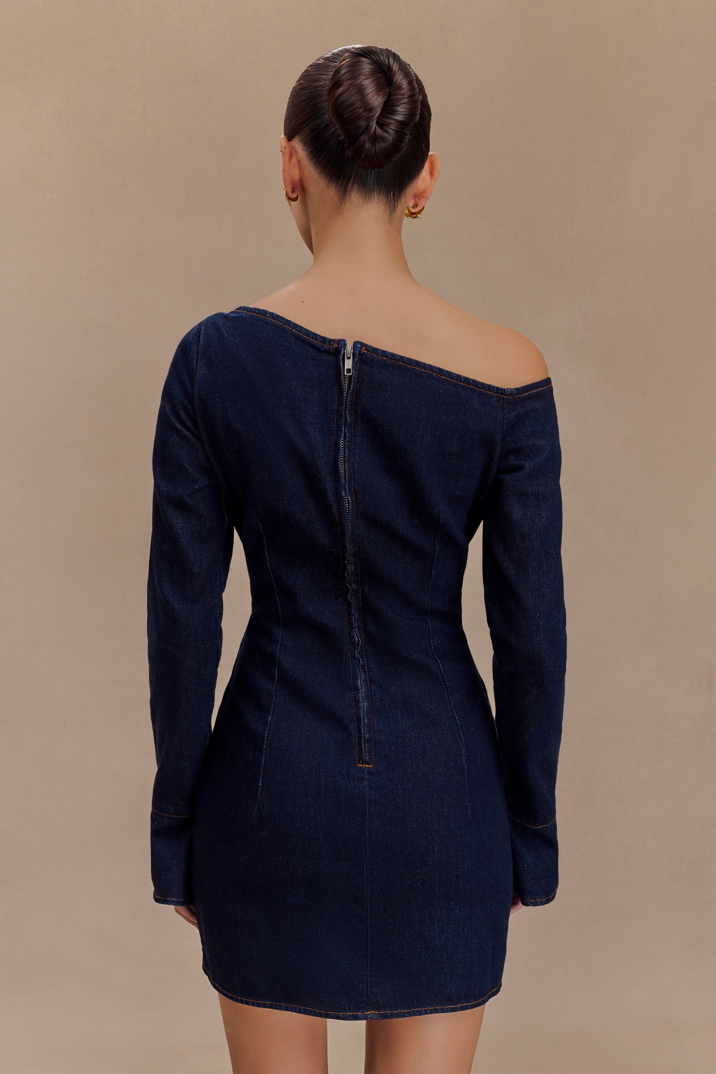 Cece Mini-robe en jean avec lacets - Bleu indigo