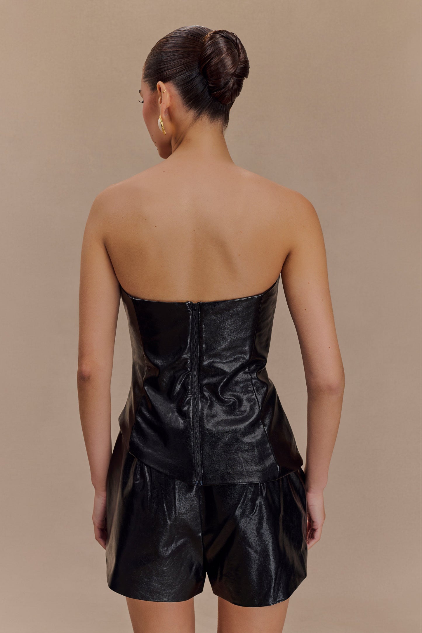 Shorts en simili cuir Arabelle - Noir