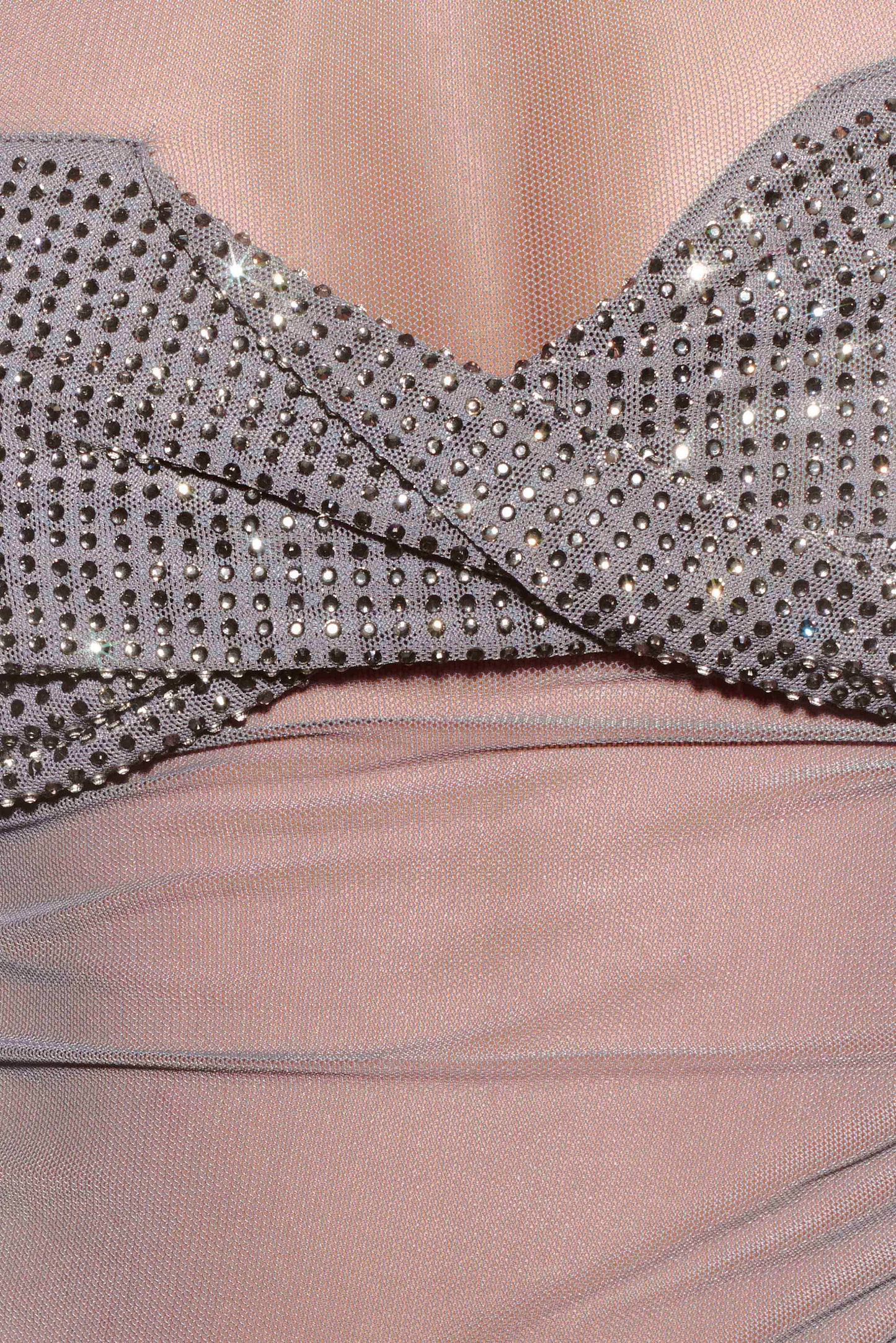 Top Garcelle Diamante à épaules dénudées - Gunmetal