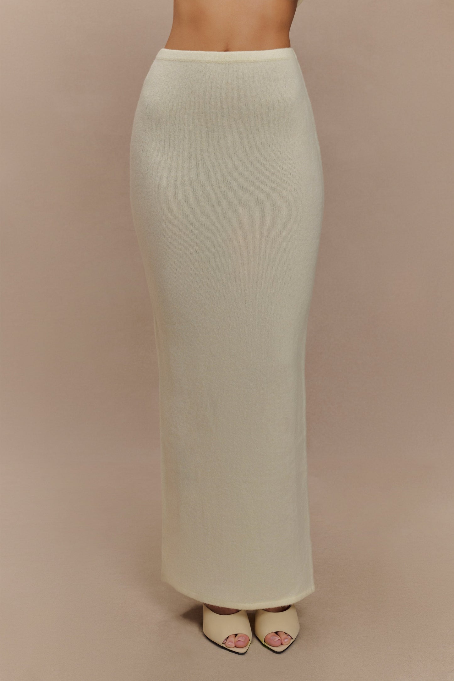 Jupe Maxi Tricot Elise - Ivoire Marbré