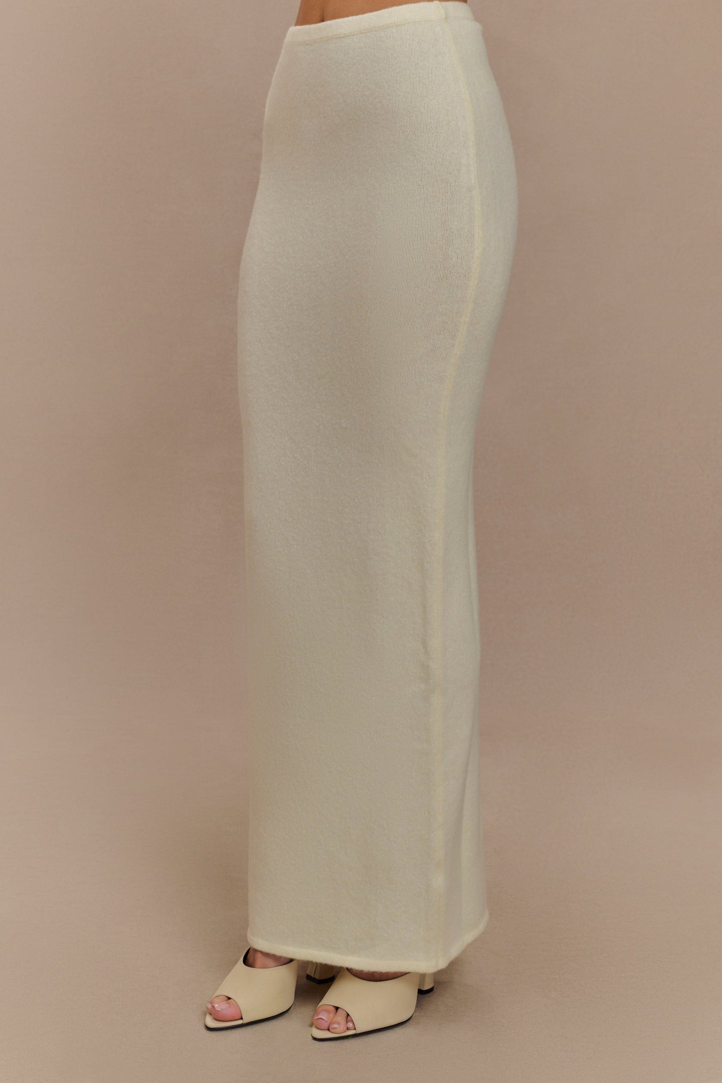 Jupe Maxi Tricot Elise - Ivoire Marbré
