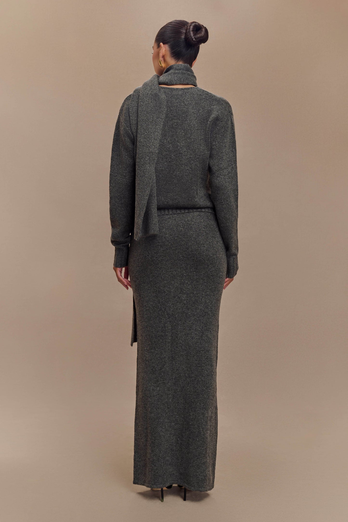Jupe Maxi Tricot Elise - Gris Anthracite