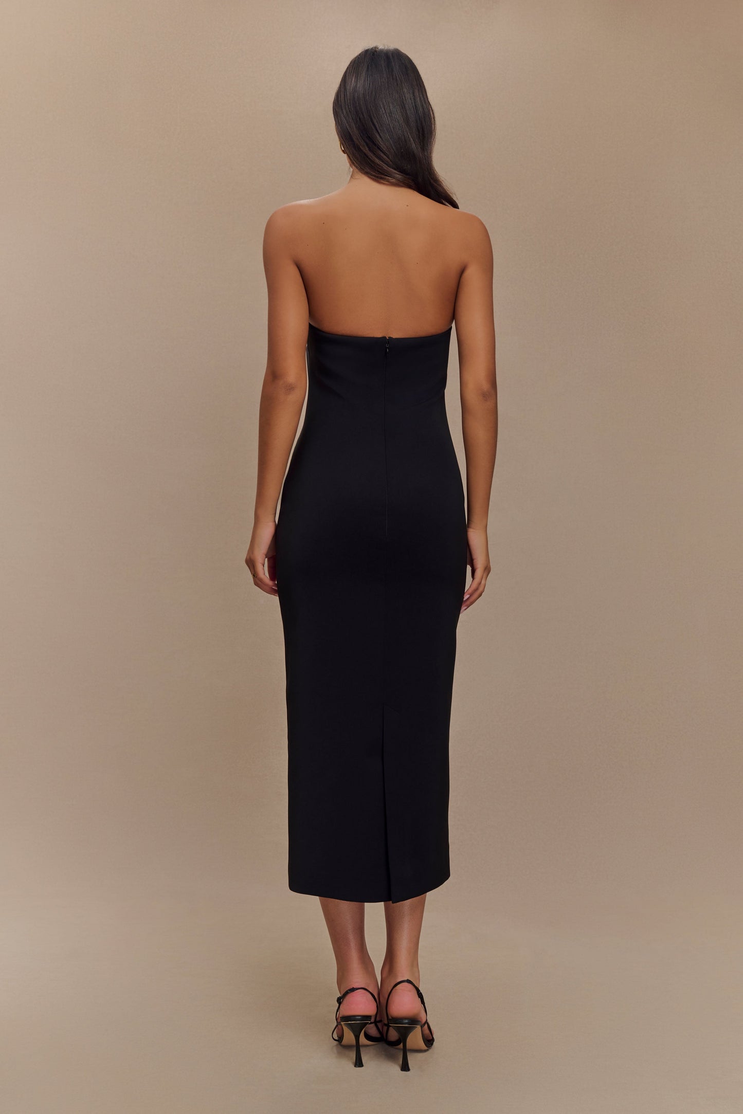 Robe midi sans bretelles Sussan - Noir