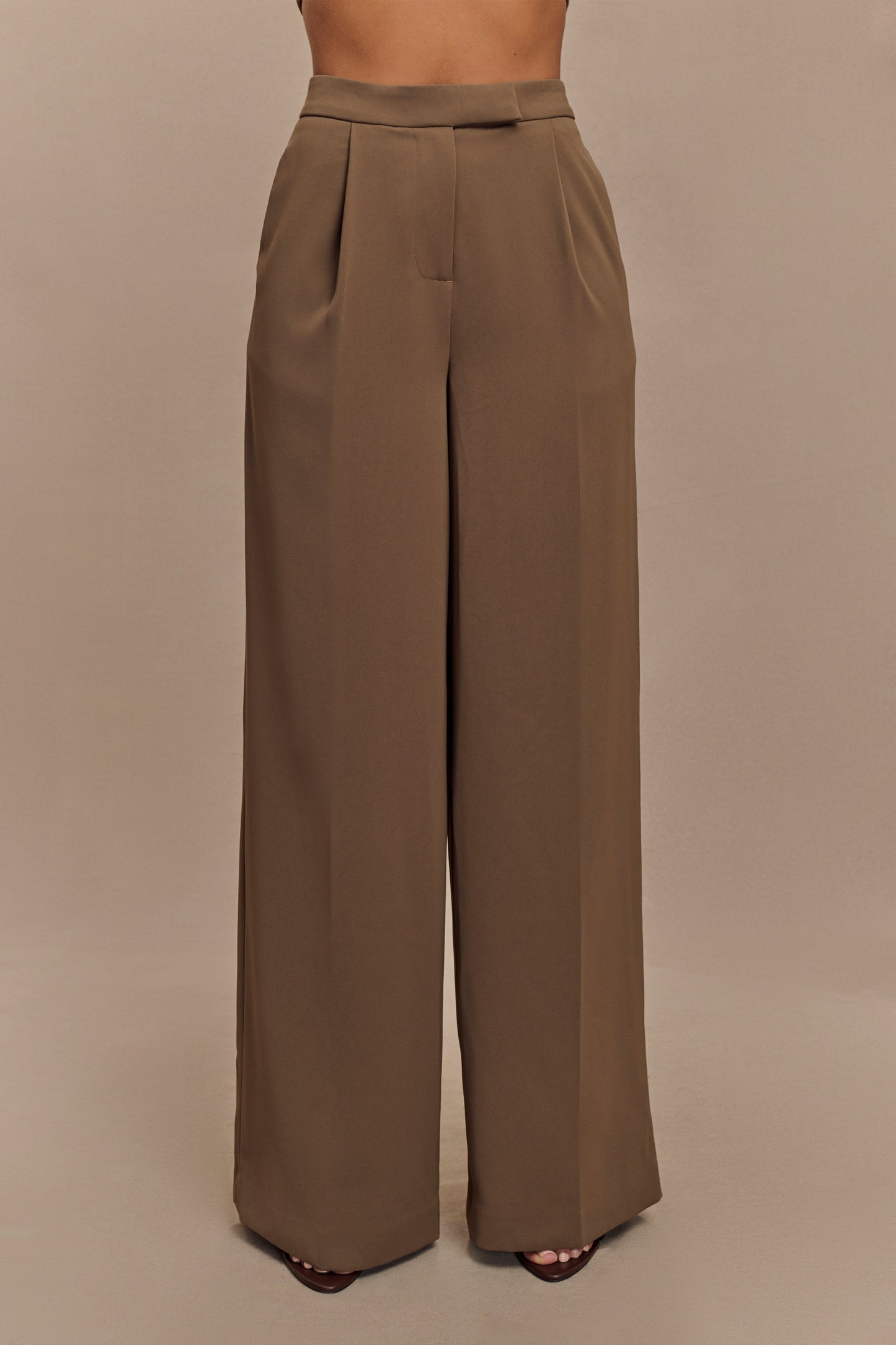 Pantalon large Faith Suiting - Brun Cacao