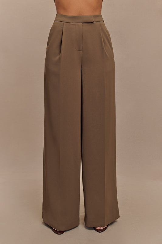Pantalon large Faith Suiting - Brun Cacao