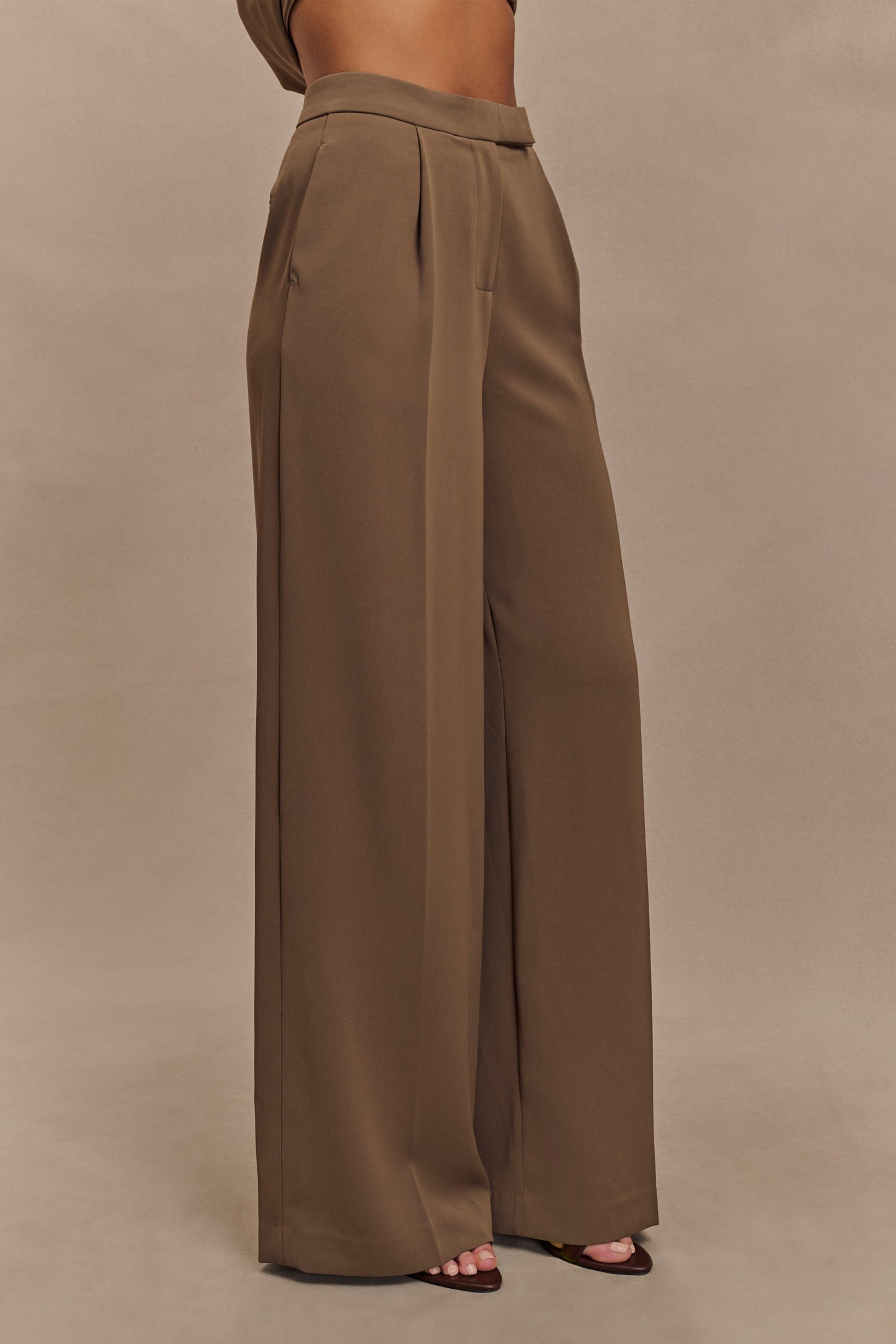 Pantalon large Faith Suiting - Brun Cacao