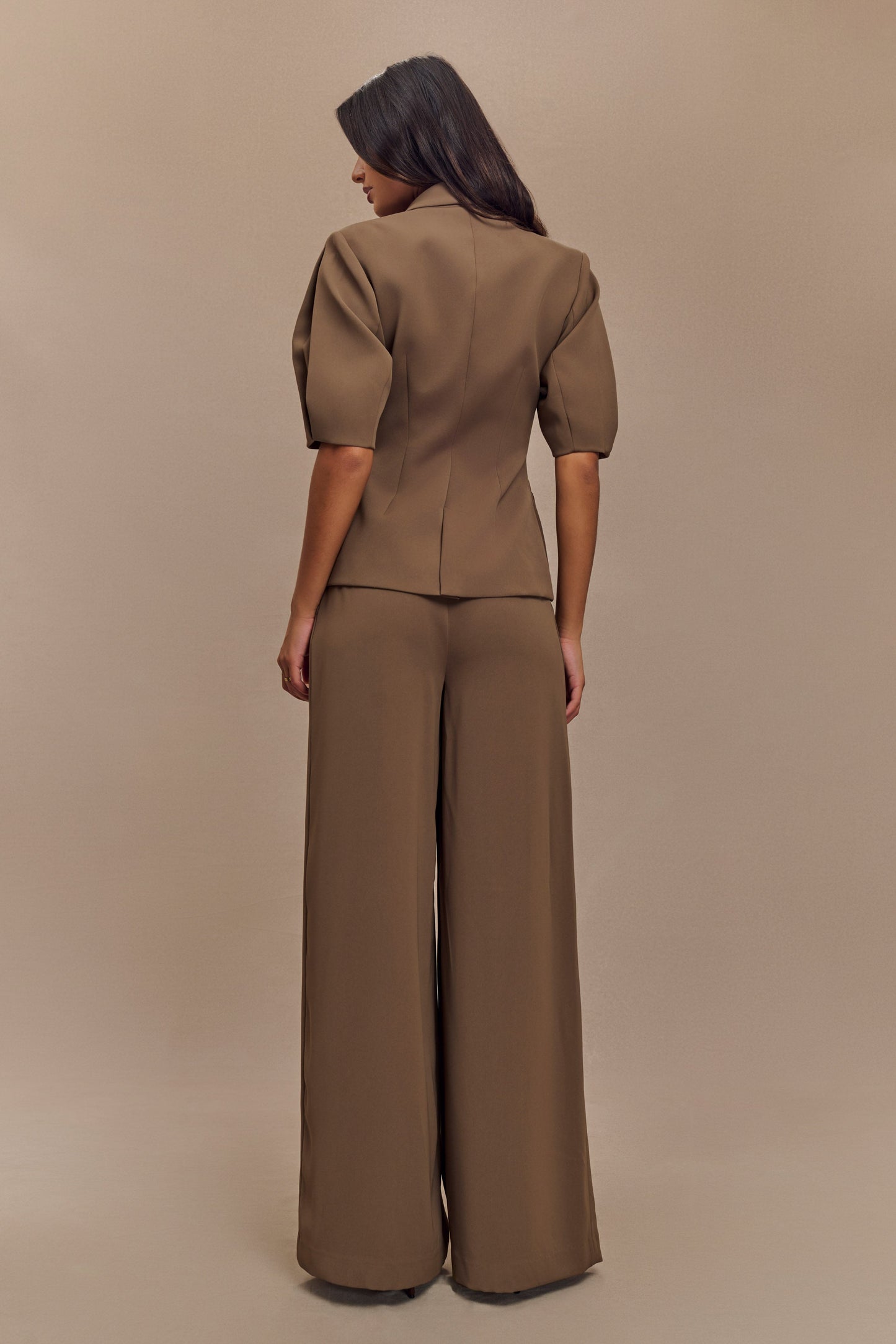 Pantalon large Faith Suiting - Brun Cacao
