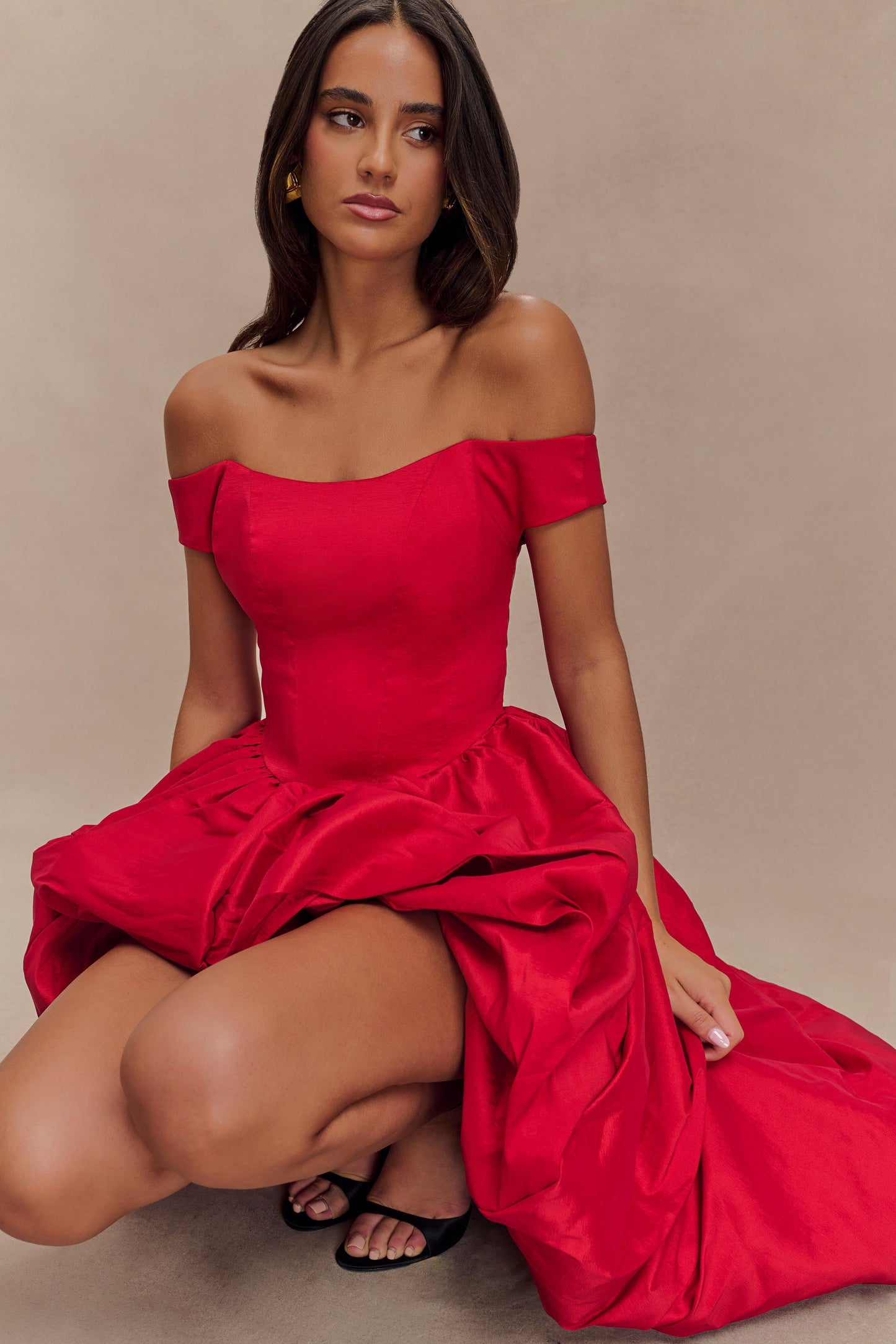 Robe Maxi Bulle Amelia - Rouge Rubis