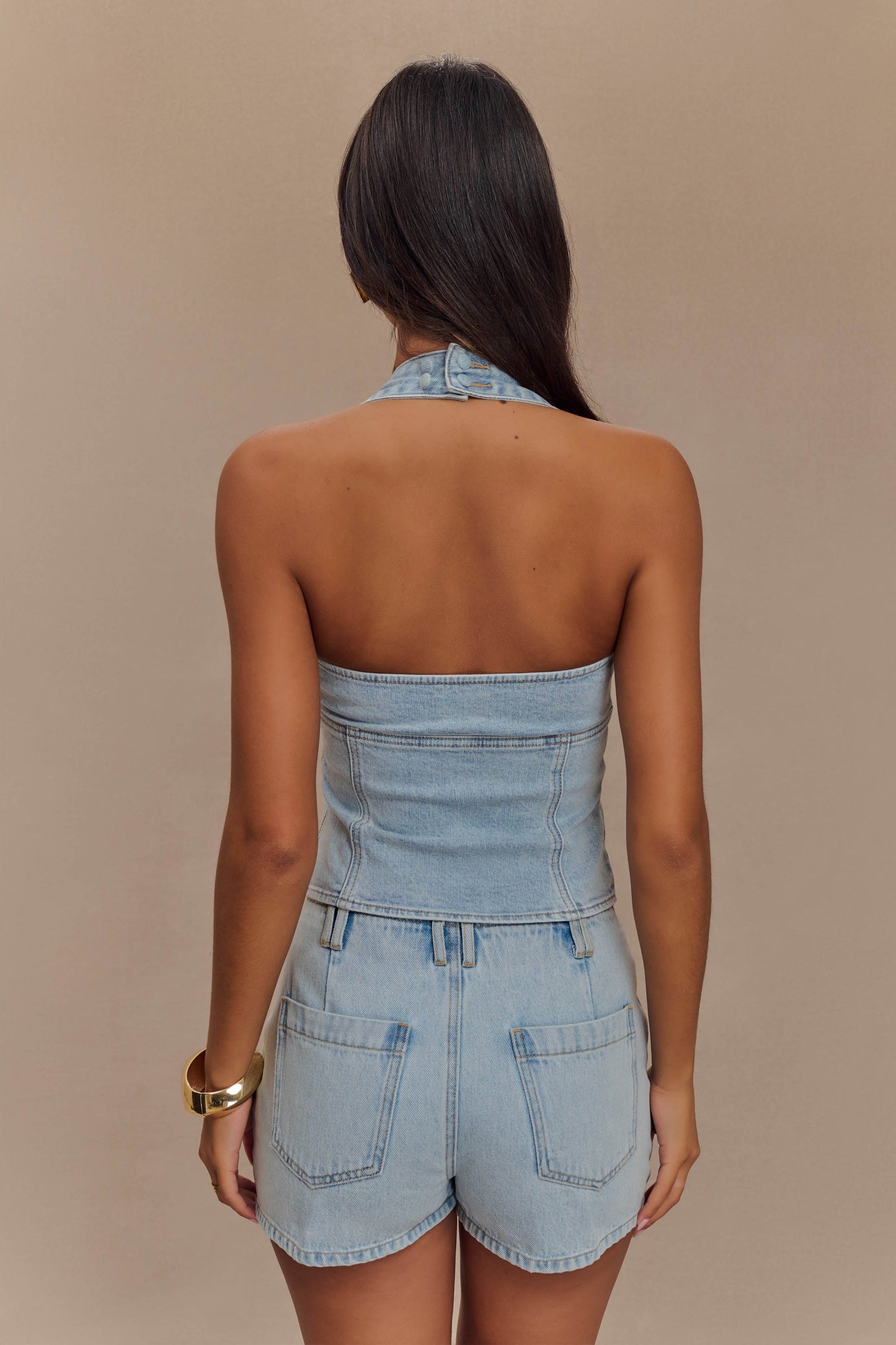 Halter en jean Dayna - Bleu clair
